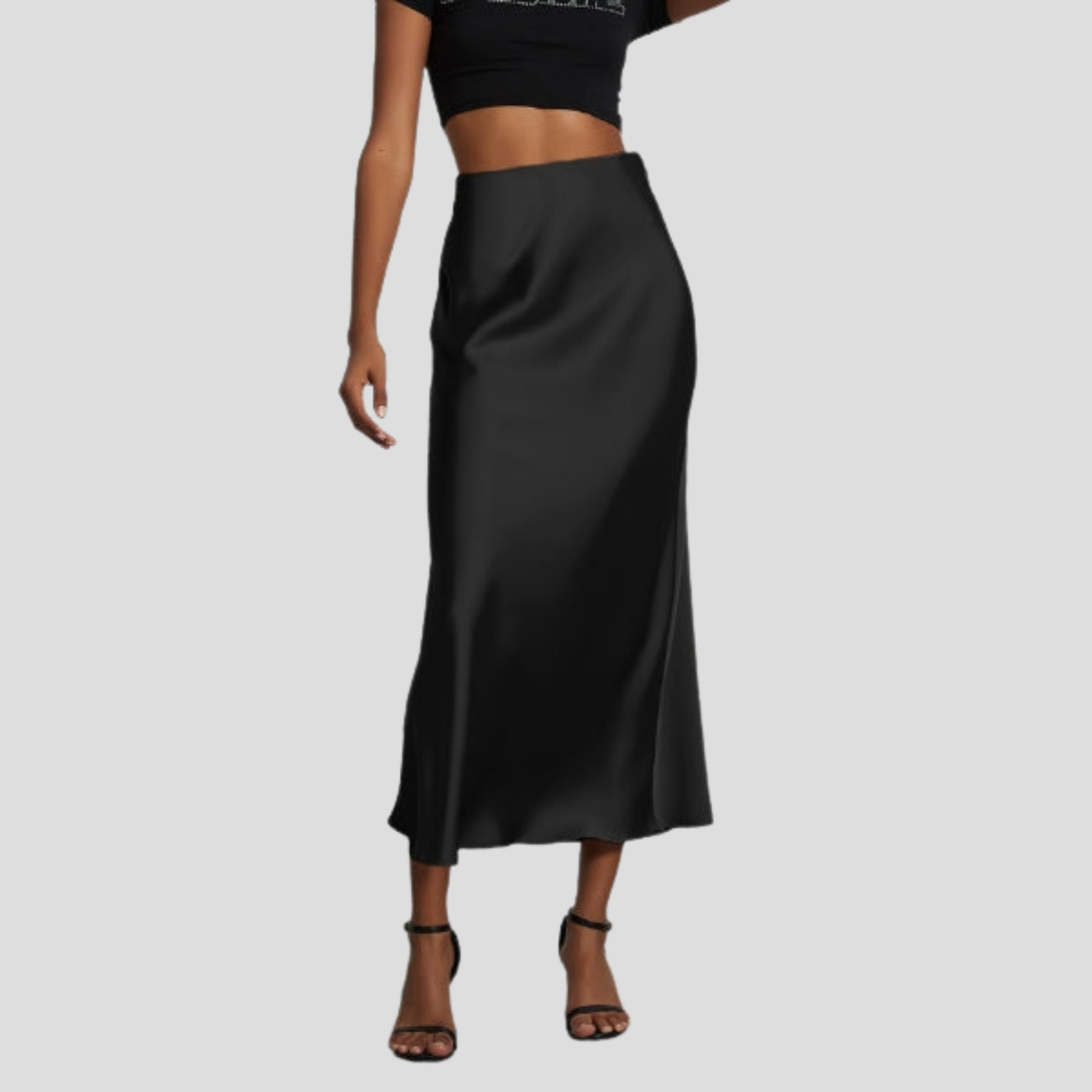 Women Midi Skirt | Slip Silhouette & High-Rise Waist Outline for Daily and Evening Wear