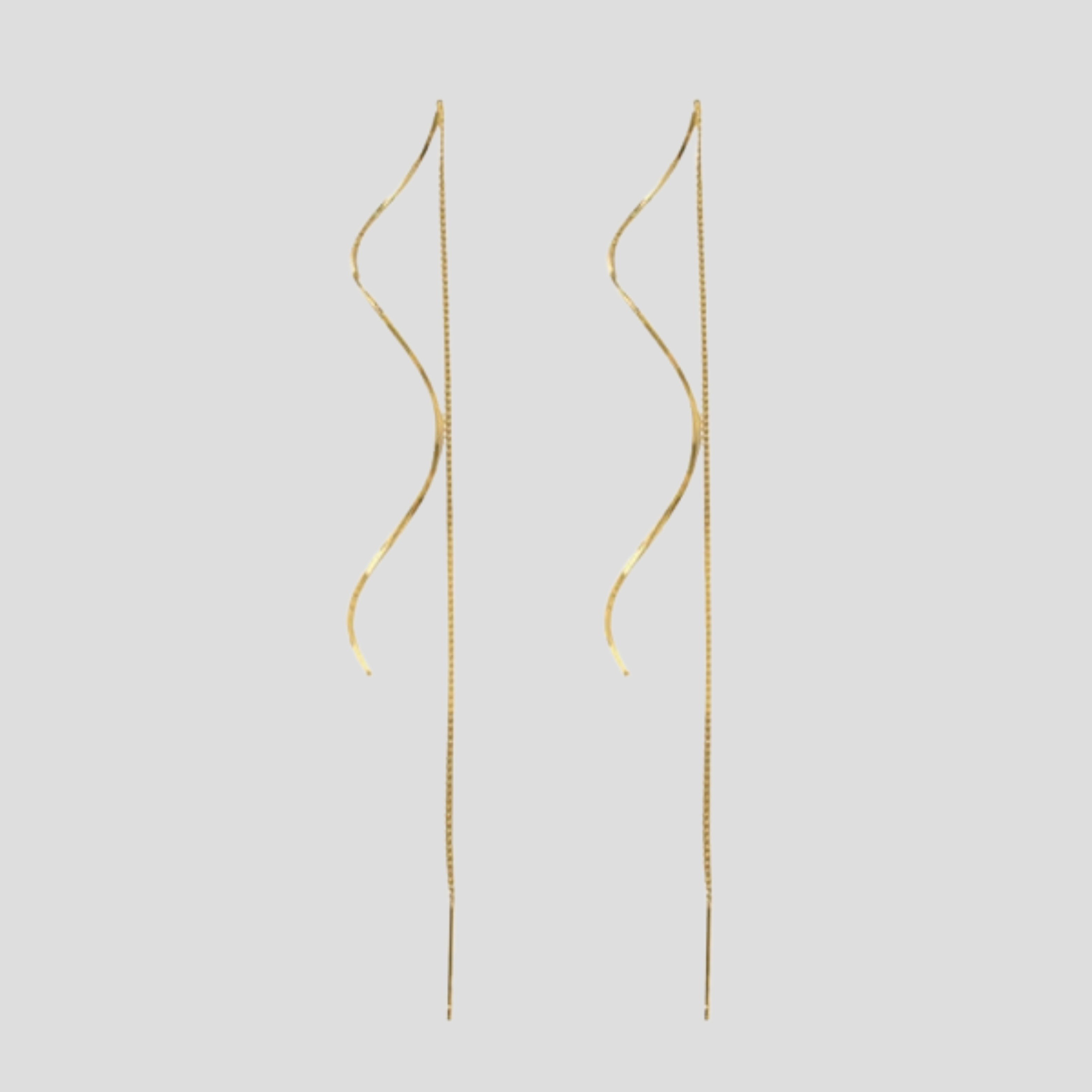 Women Drop Earrings | Threader Chain Form Sculpted Wave Bar Detail For Daily & Evening Styling