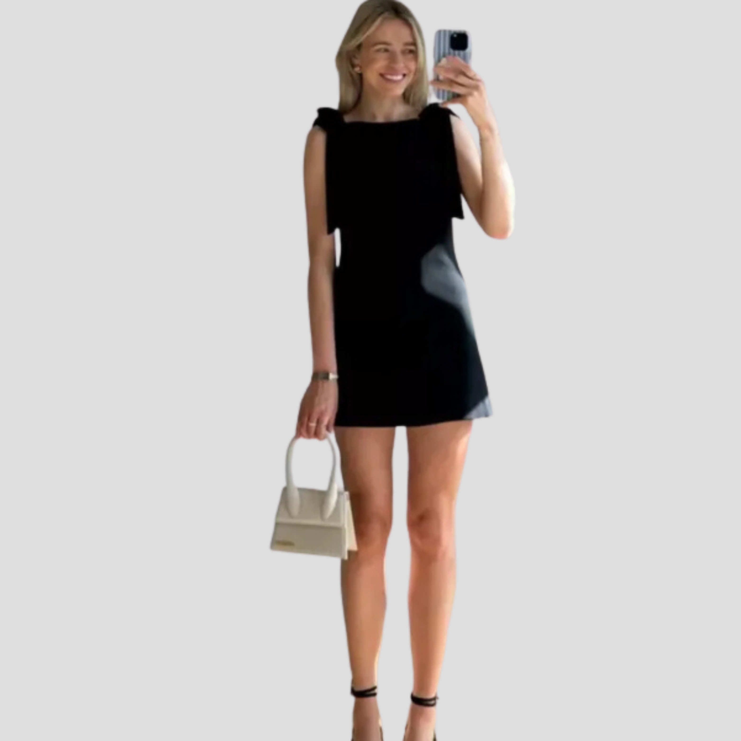 Women Mini Dress | Bow Strap Detail & A-Line Silhouette for Evening Wear