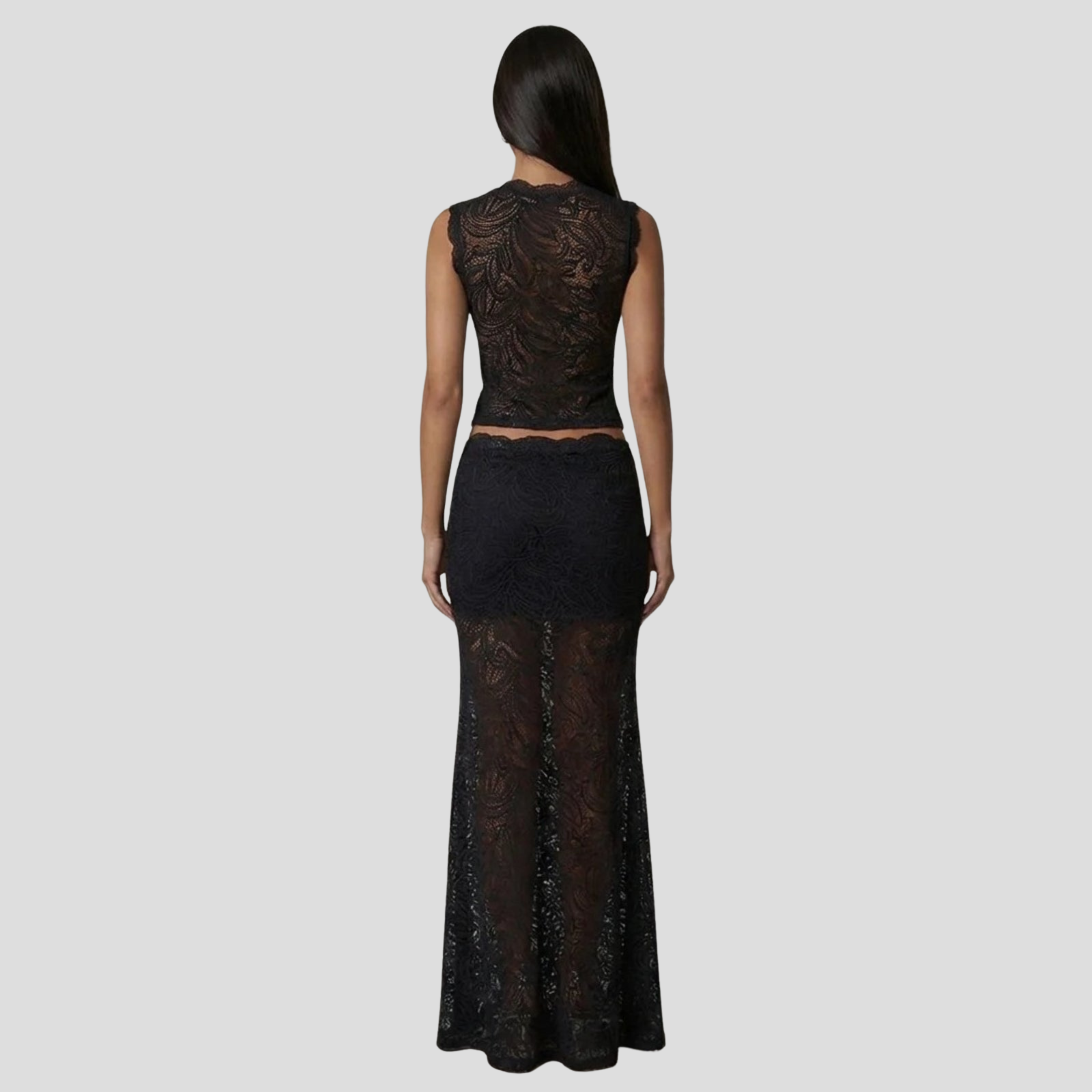Women Maxi Set | Sleeveless Cropped Upper & High-Waist Skirt Alignment for Occasion Wear