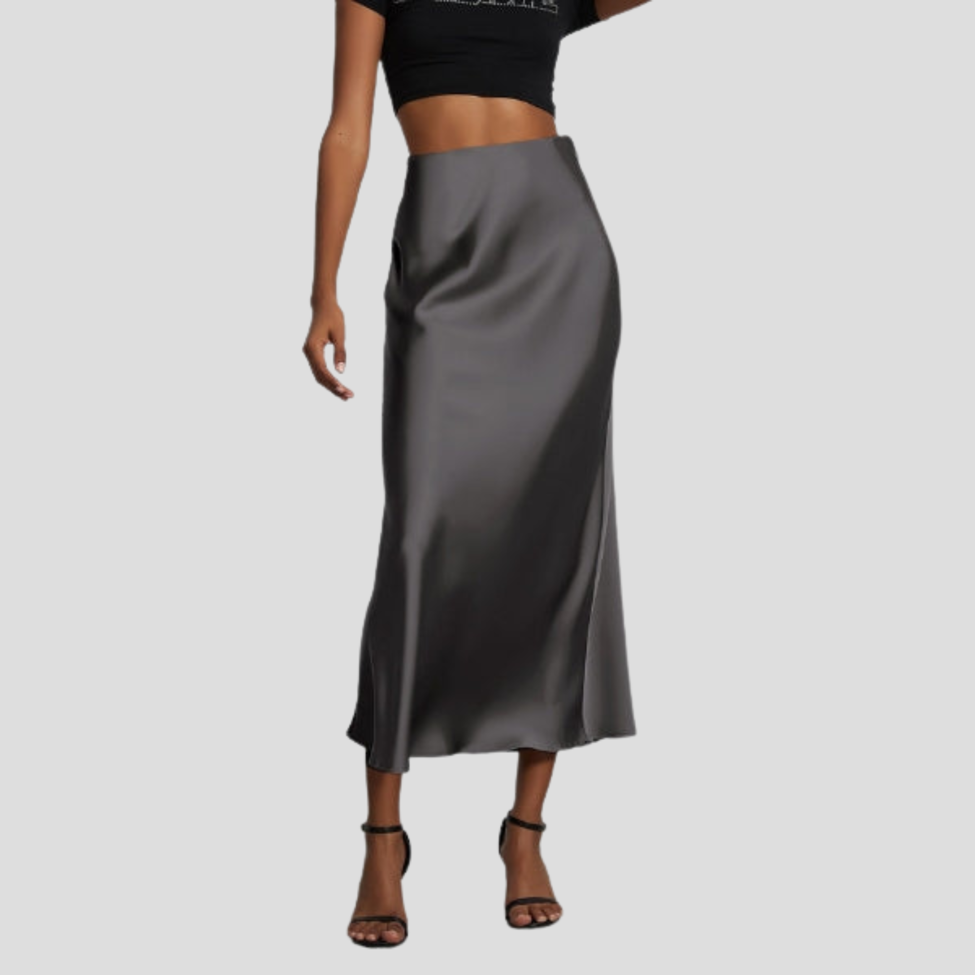 Women Midi Skirt | Slip Silhouette & High-Rise Waist Outline for Daily and Evening Wear