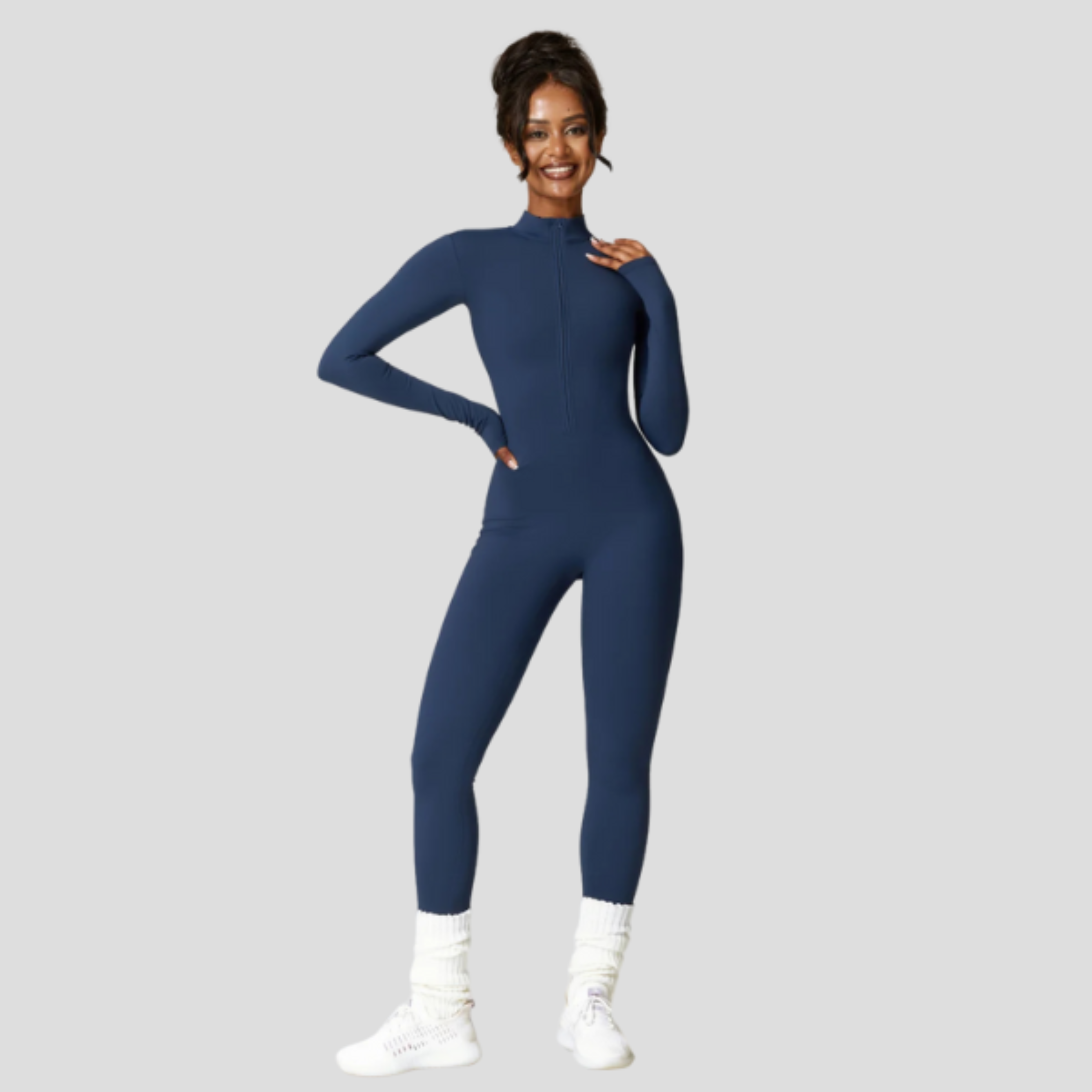 Women Jumpsuit | High Neck Zip Design & Streamlined Silhouette for Daily Wear