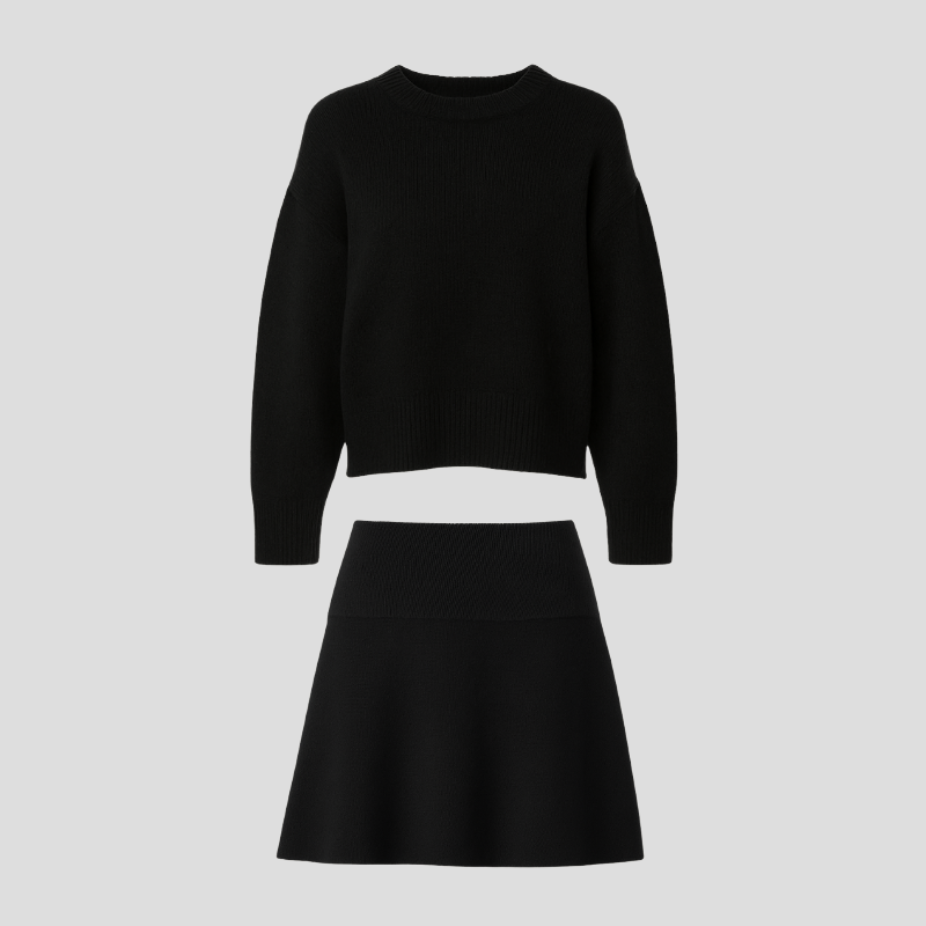 Women Knit Set | Crew Neck Upper Form & Streamlined Skirt Alignment for Daily Wear