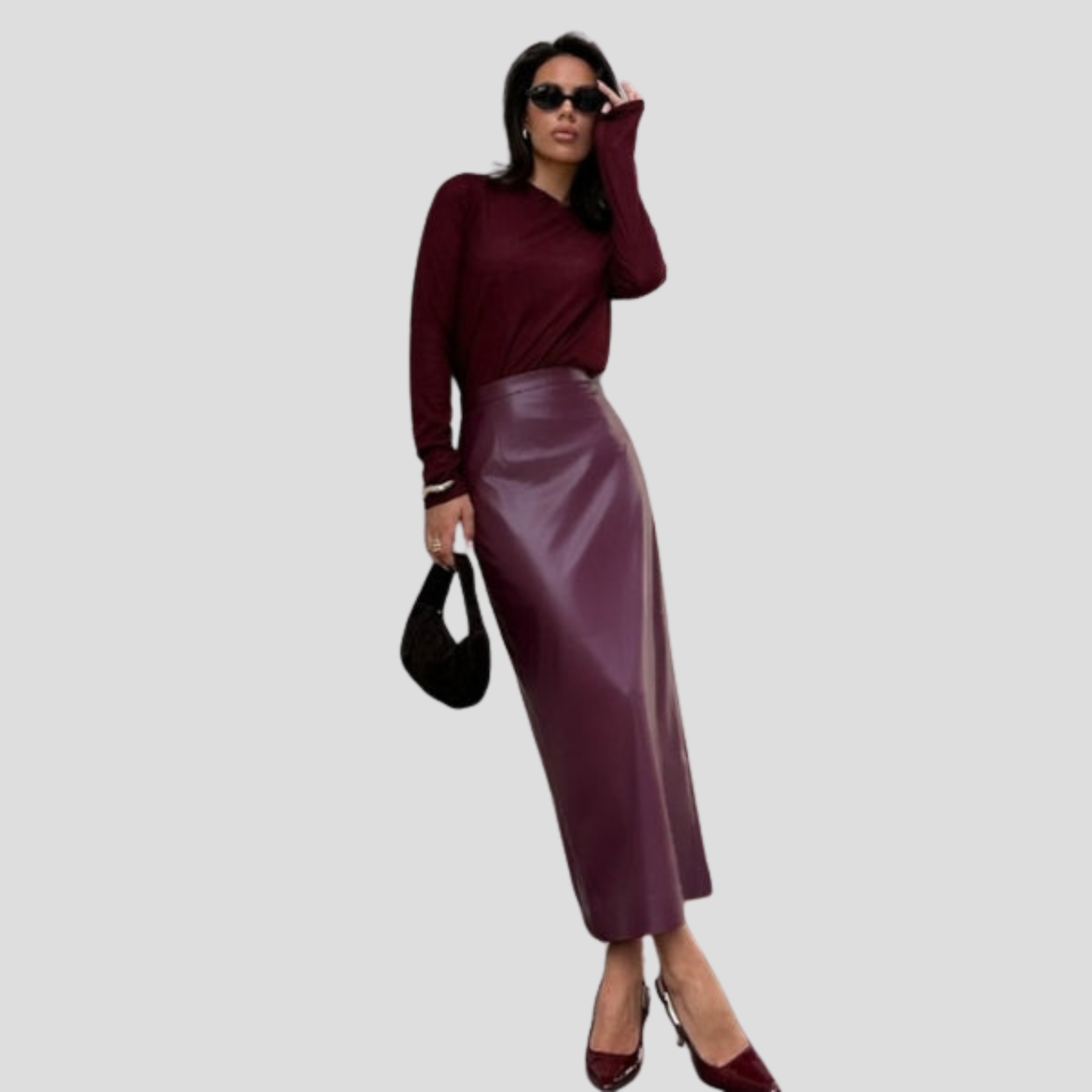 Women Midi Skirt | High-Waist Structure & Straight Silhouette for Daily Wear
