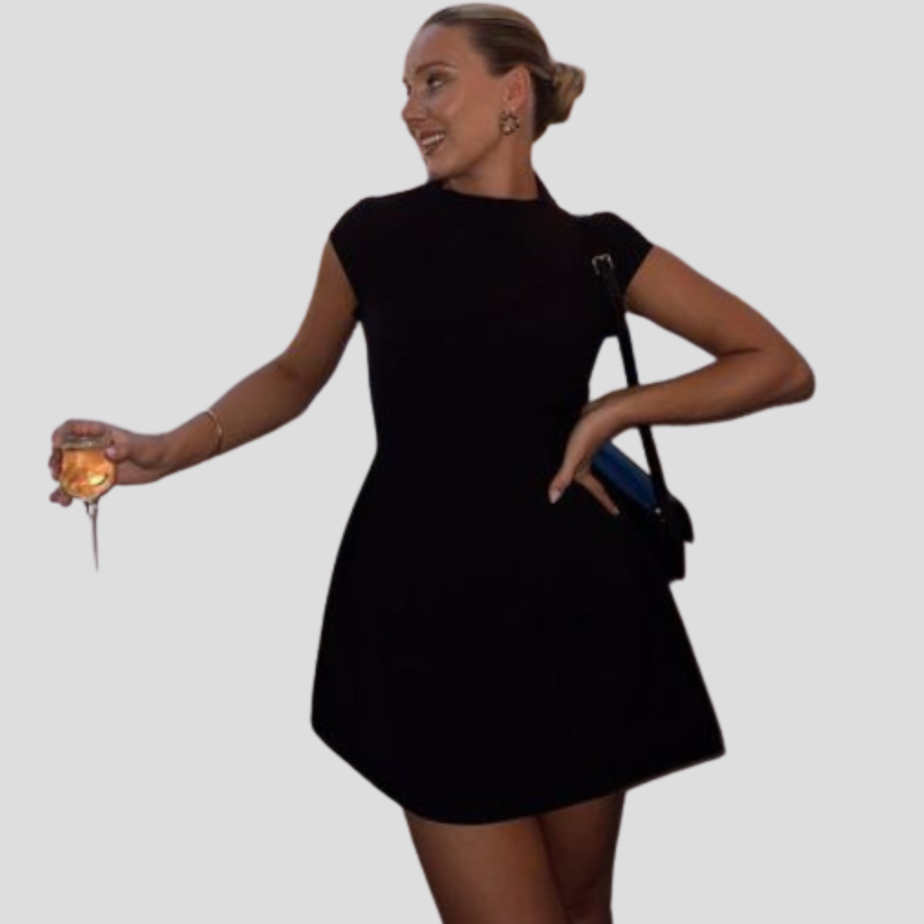 Women Mini Dress | Cap Sleeve Detail & Structured Pocket Flap Silhouette for Evening Wear