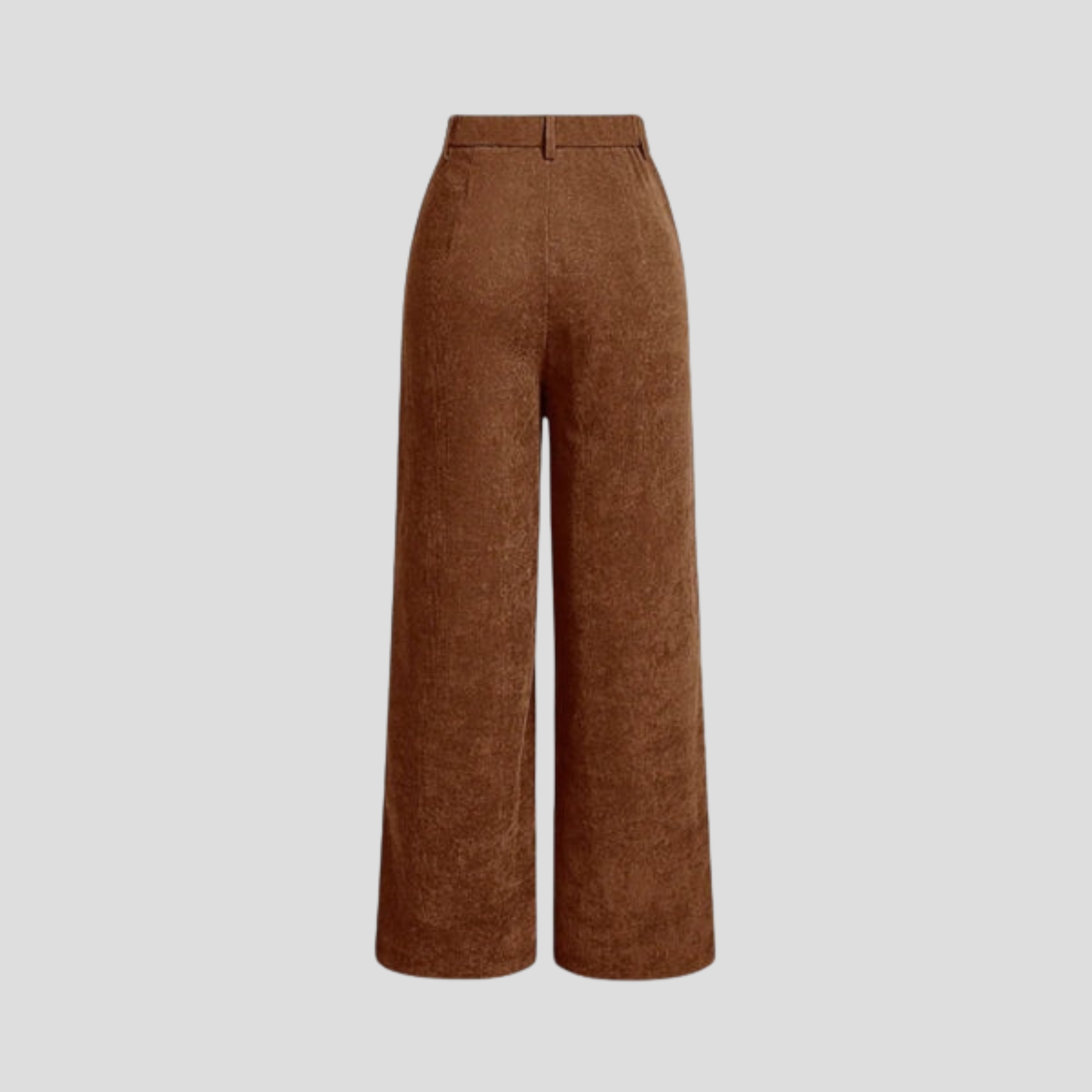 Women Wide-Leg Trousers | High-Waist Design & Vertical Rib Texture for Daily Wear