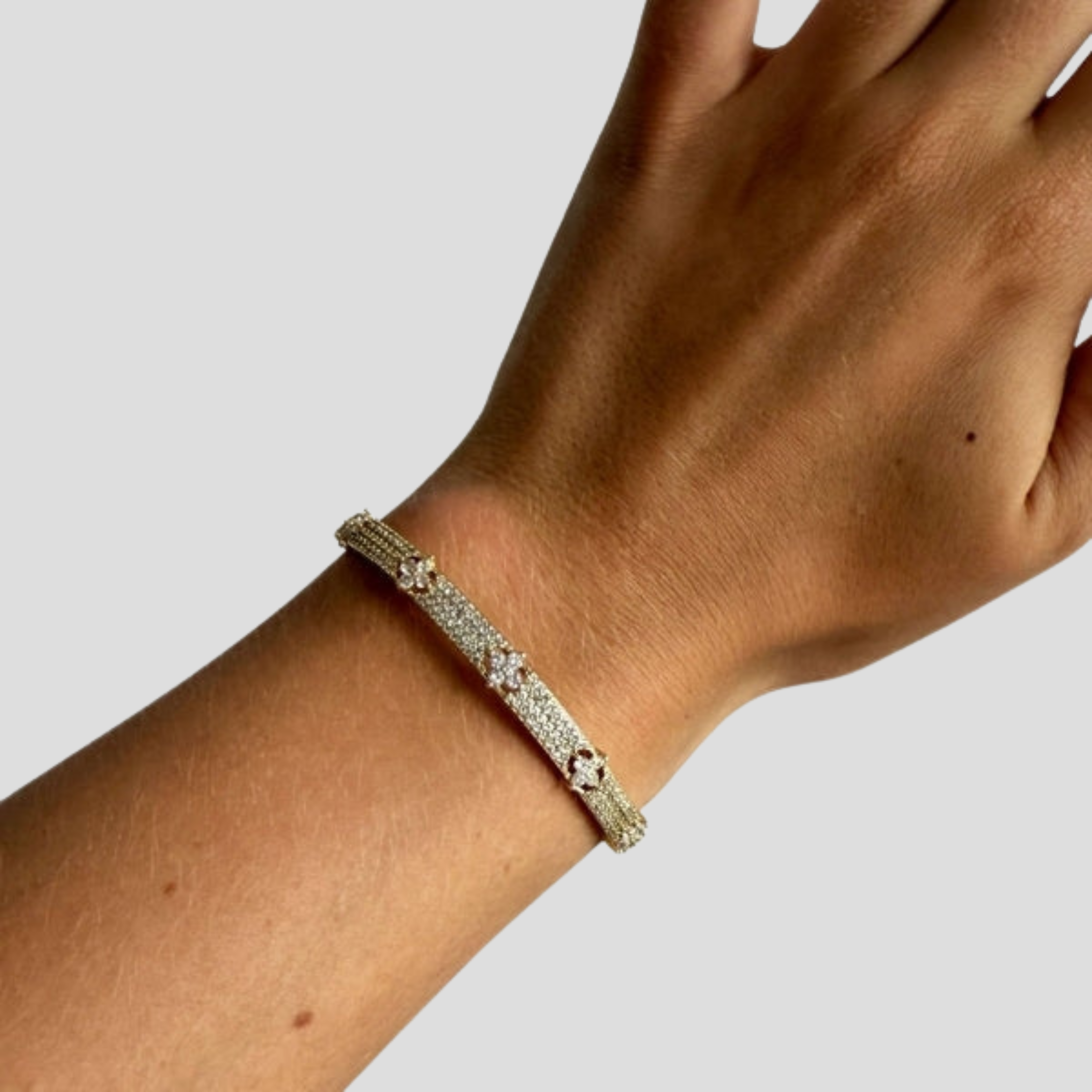 Women Cuff Bracelet | Hinged Form & Pavé Panel Structure for Daily and Evening Styling