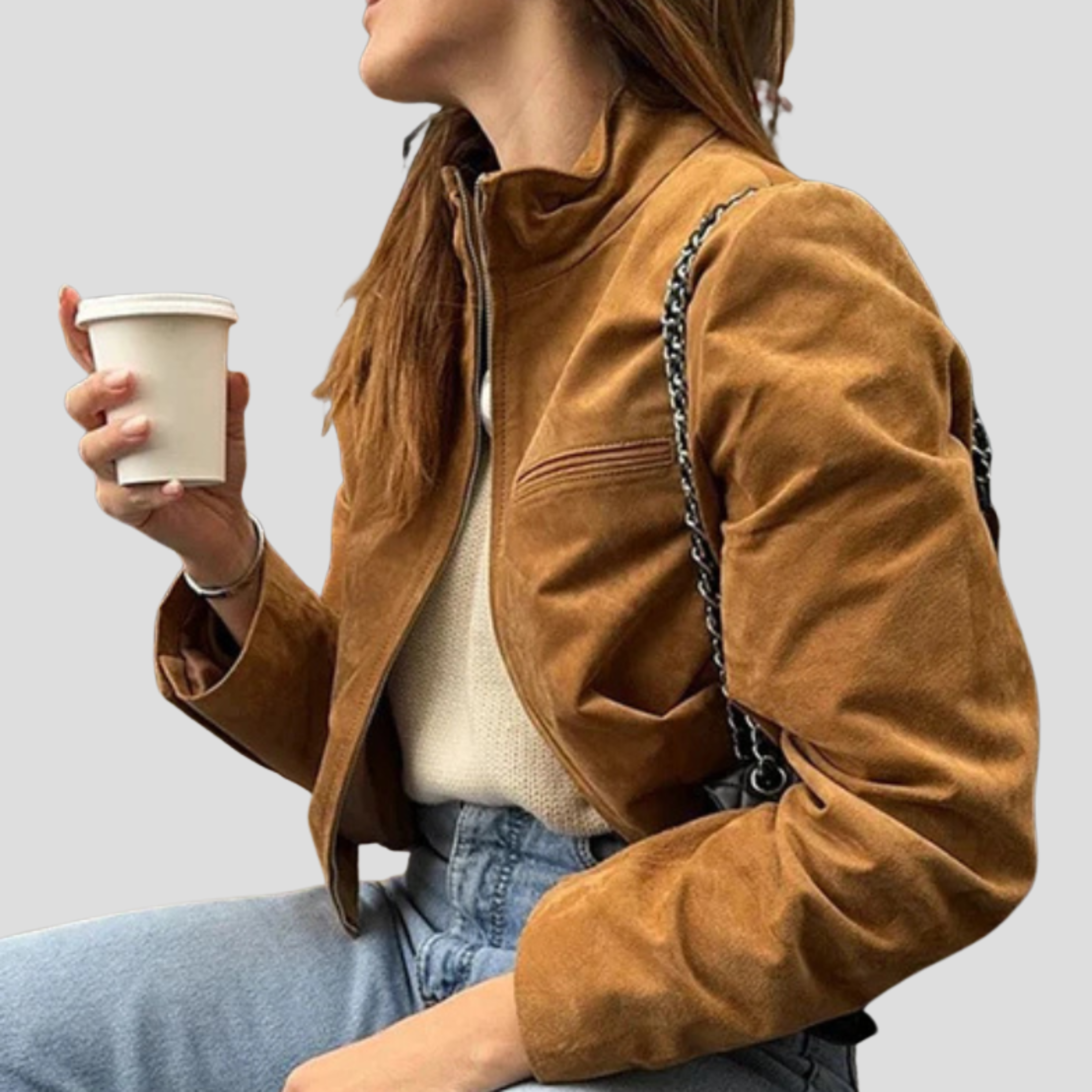 Women Jacket | Cropped Silhouette & Stand Collar Design for Daily Wear