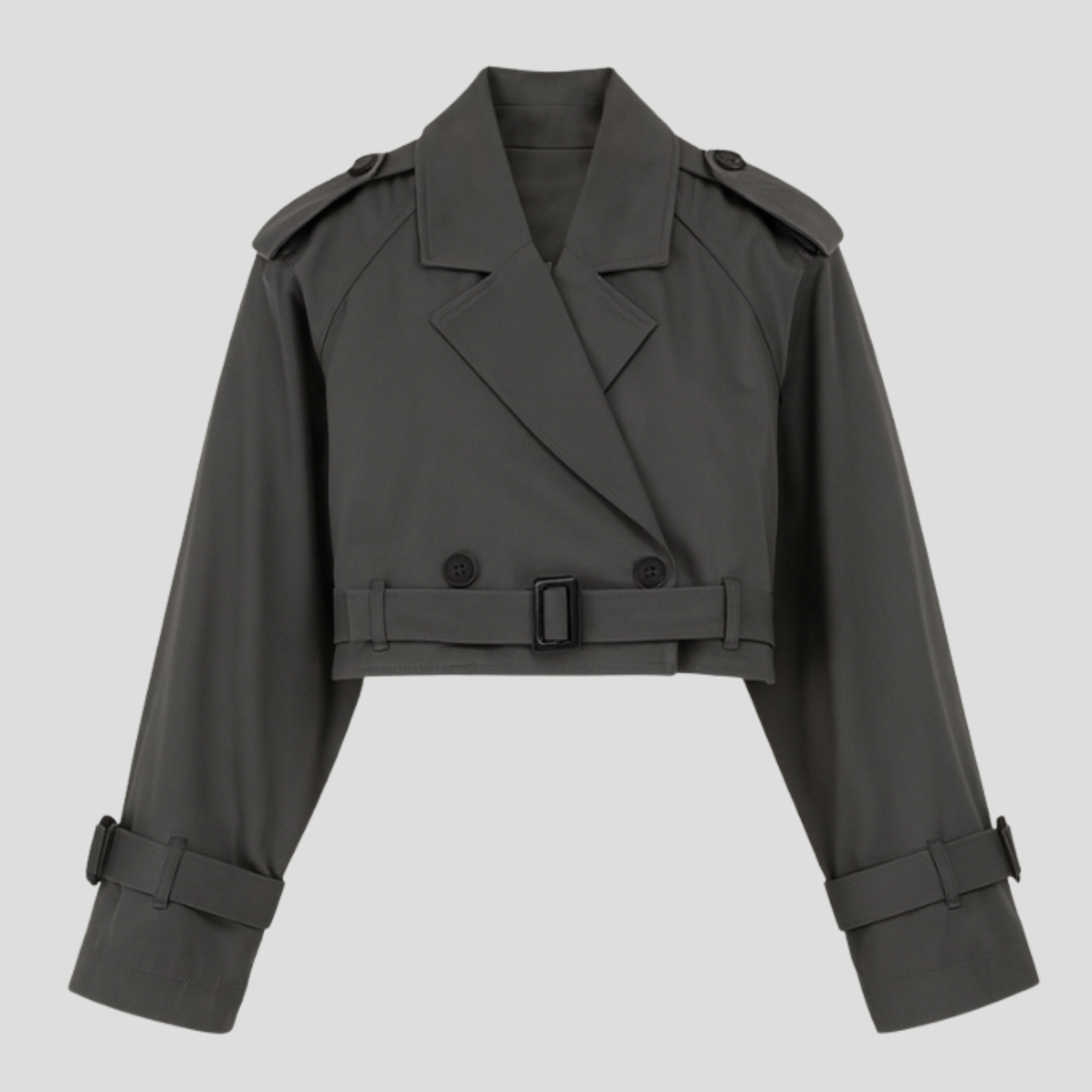Women Jacket | Cropped Length & Belted Waist Structure for Daily Use