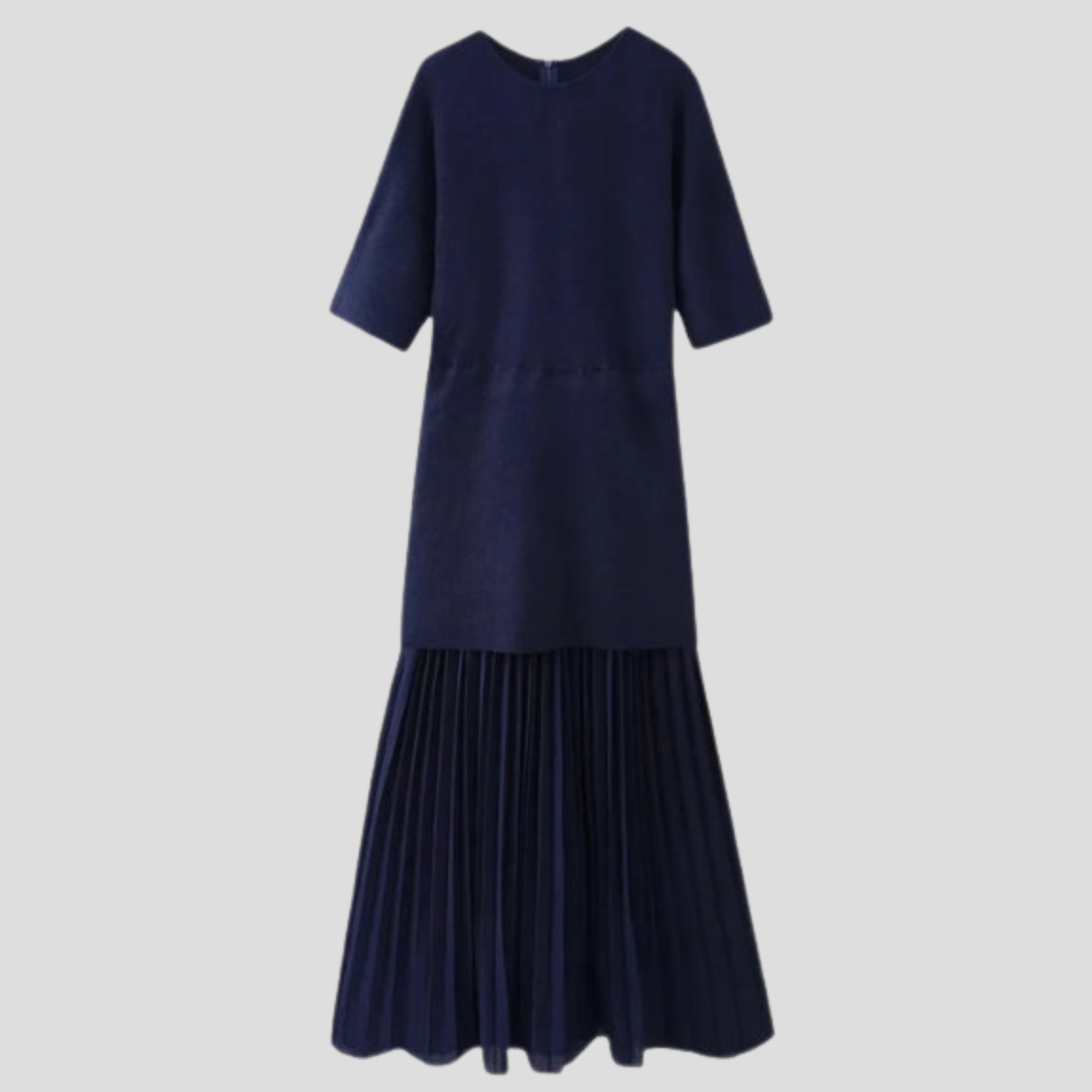 Women Pleated Dress | Defined Waist Structure & Vertical Pleat Silhouette for Daily Wear