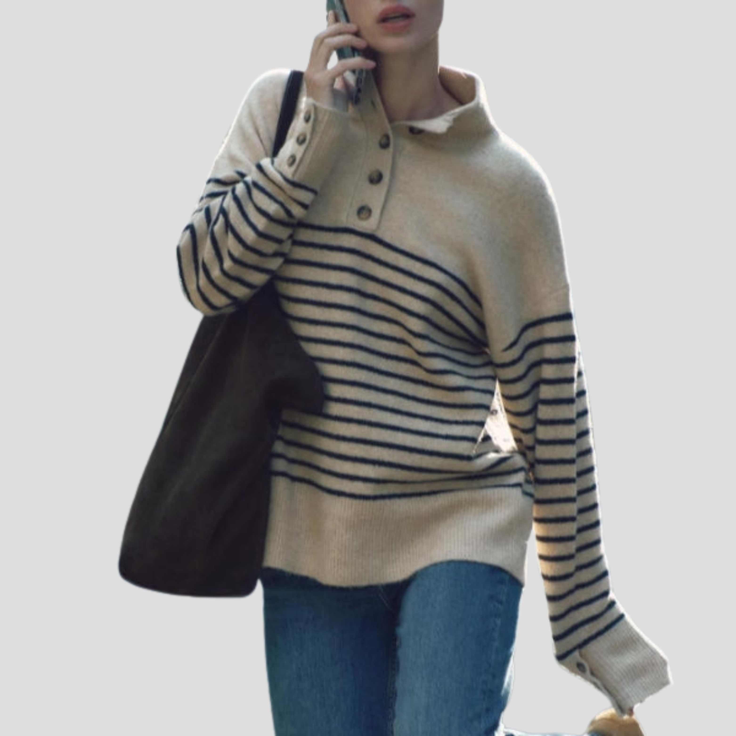 Women Sweater | Button Front Detail & Stand Collar Silhouette for Daily Wear