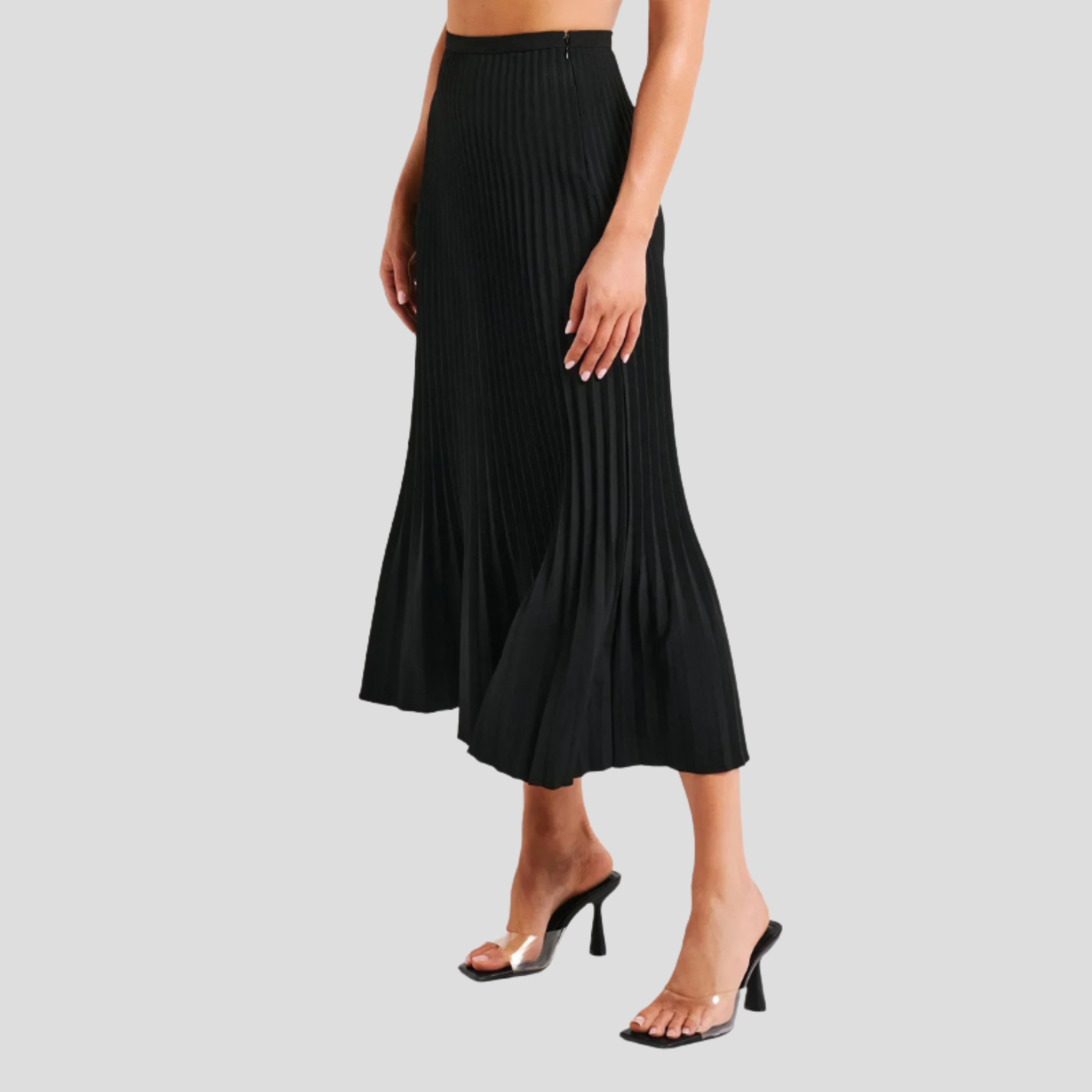 Women Maxi Skirt | Pleated Vertical Form & Extended Flowing Silhouette for Daily Wear