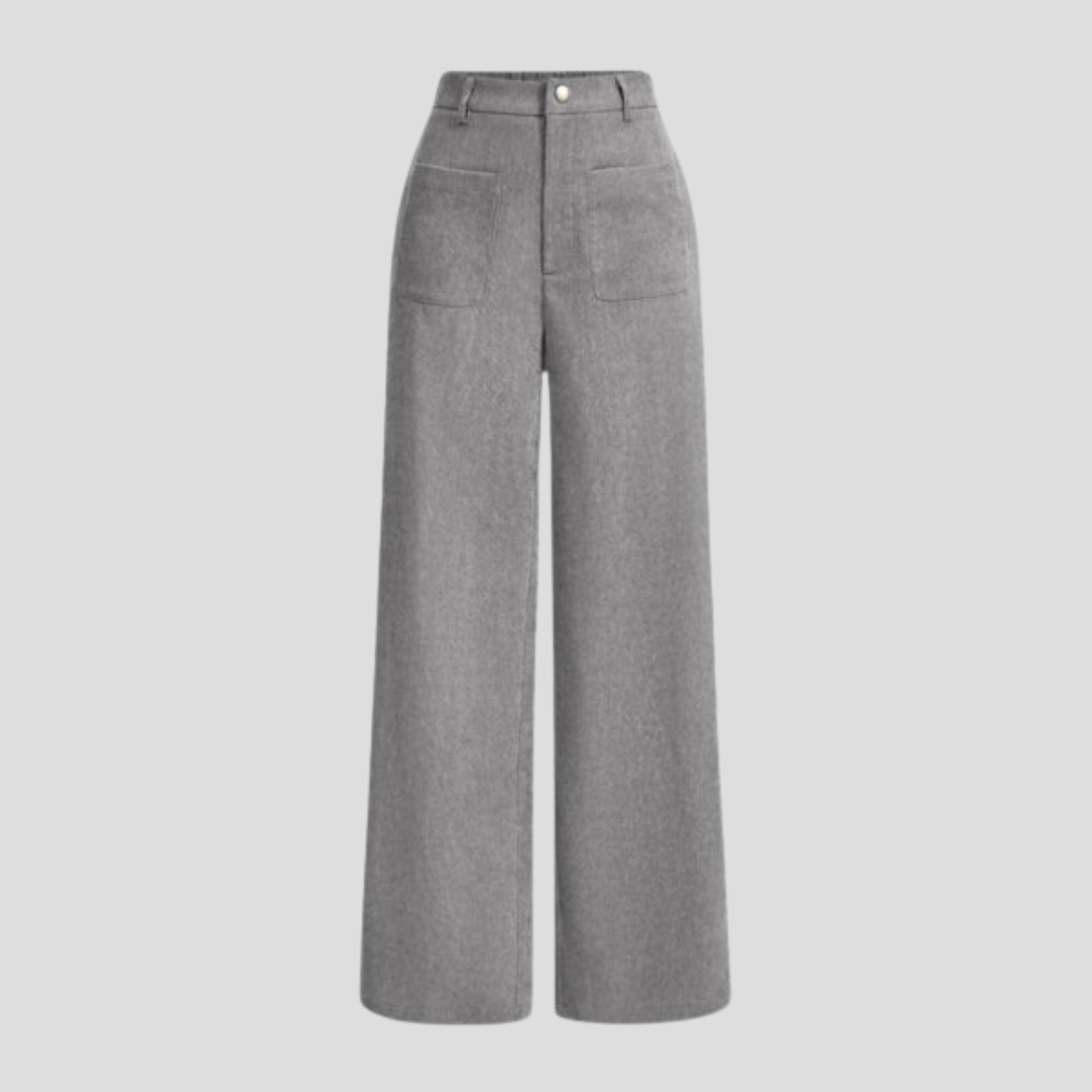 Women Wide-Leg Trousers | High-Waist Design & Vertical Rib Texture for Daily Wear