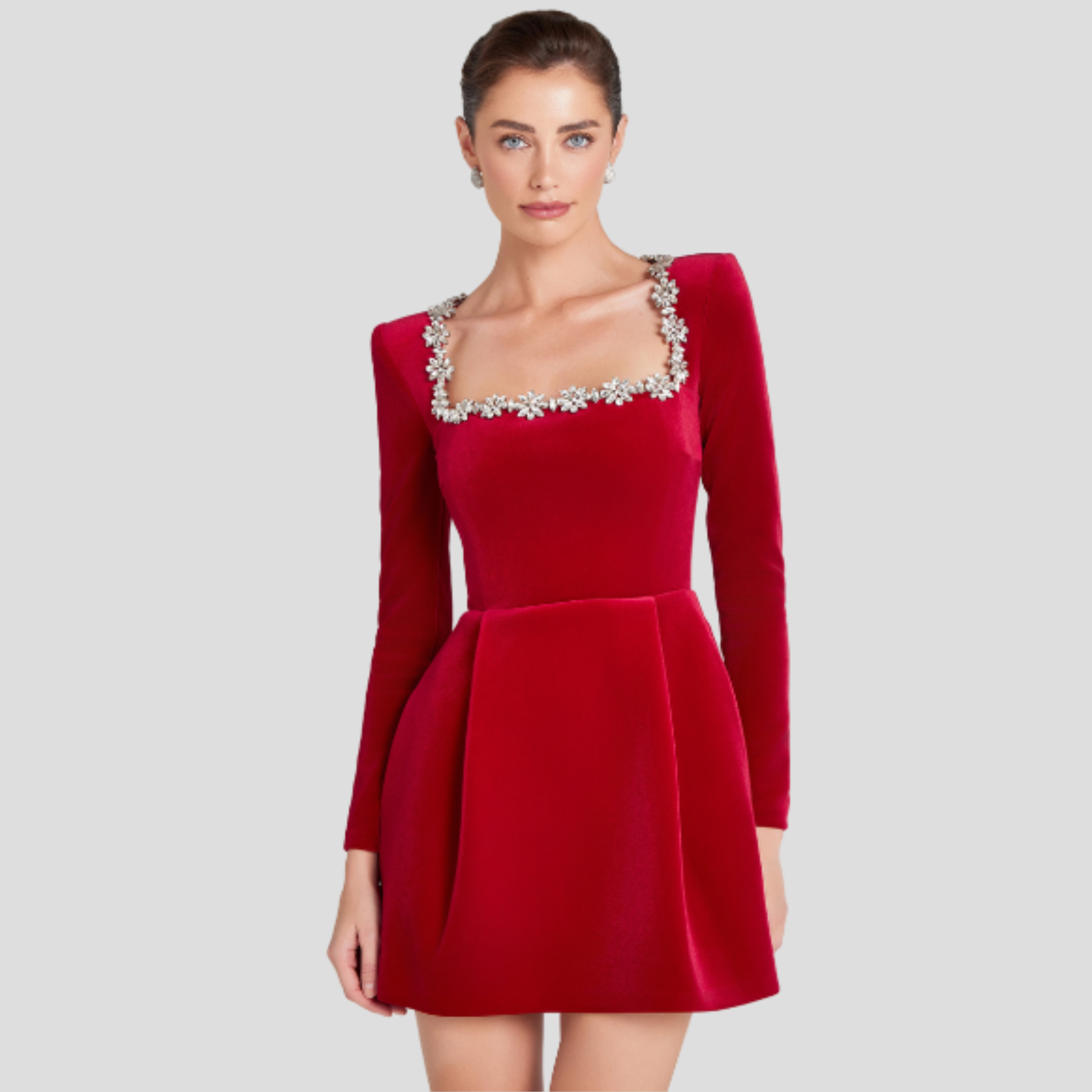 Women Cocktail Dress | Square Neckline Detail & Embellished Structured Silhouette for Evening Wear