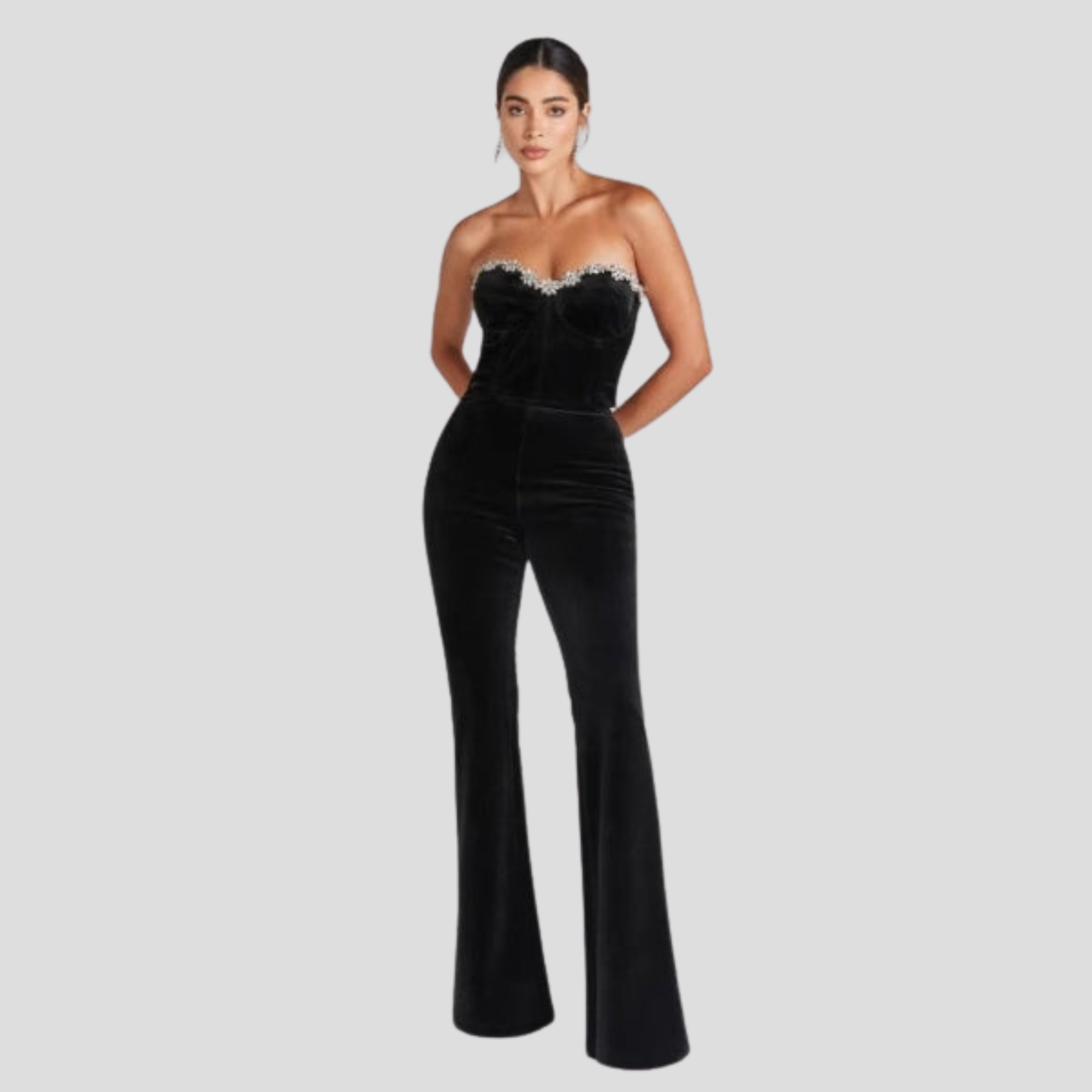 Women Jumpsuit | Sweetheart Neckline & Flared Leg Silhouette for Daily Wear