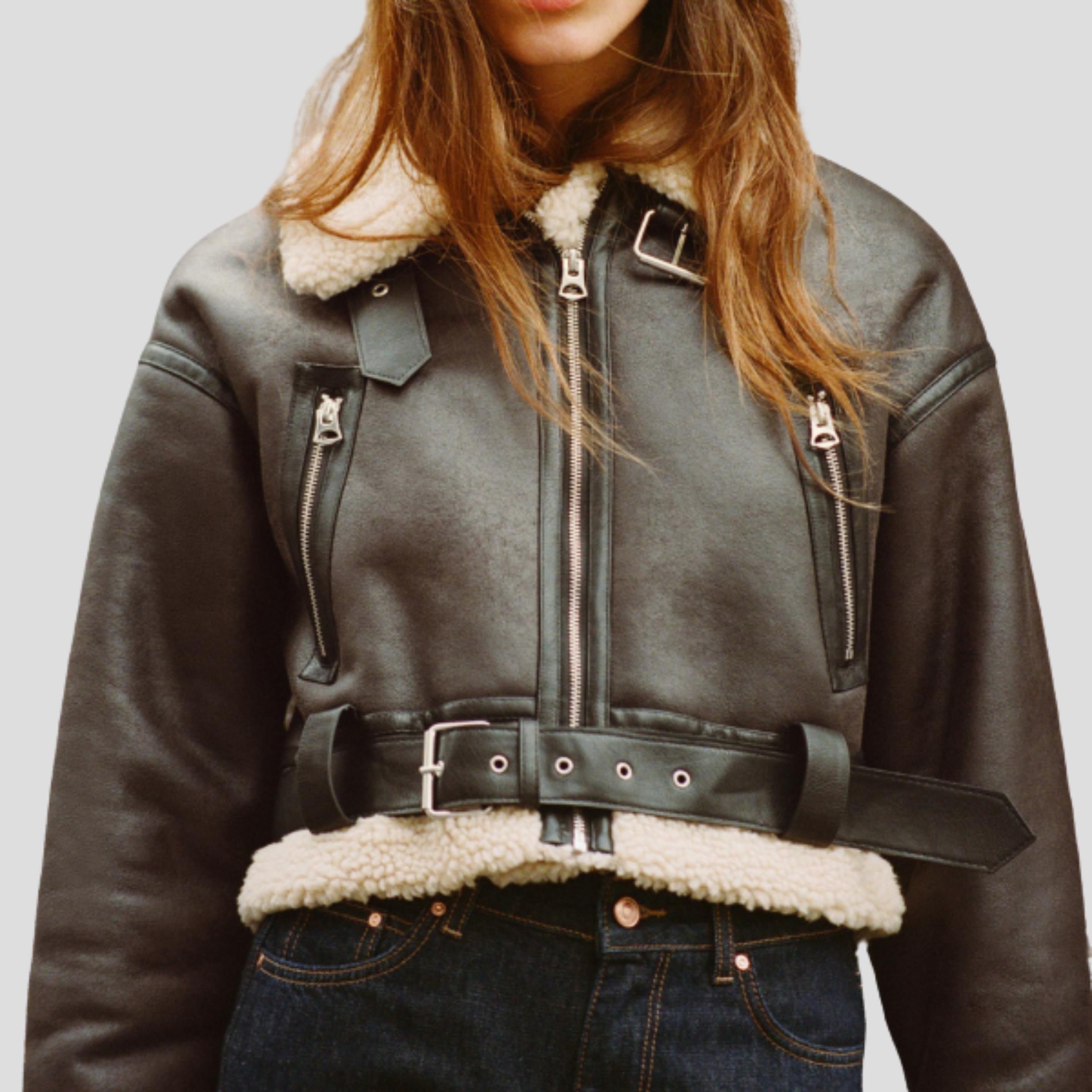 Women Jacket | Aviator Silhouette & Wide Collar Design for Daily Wear