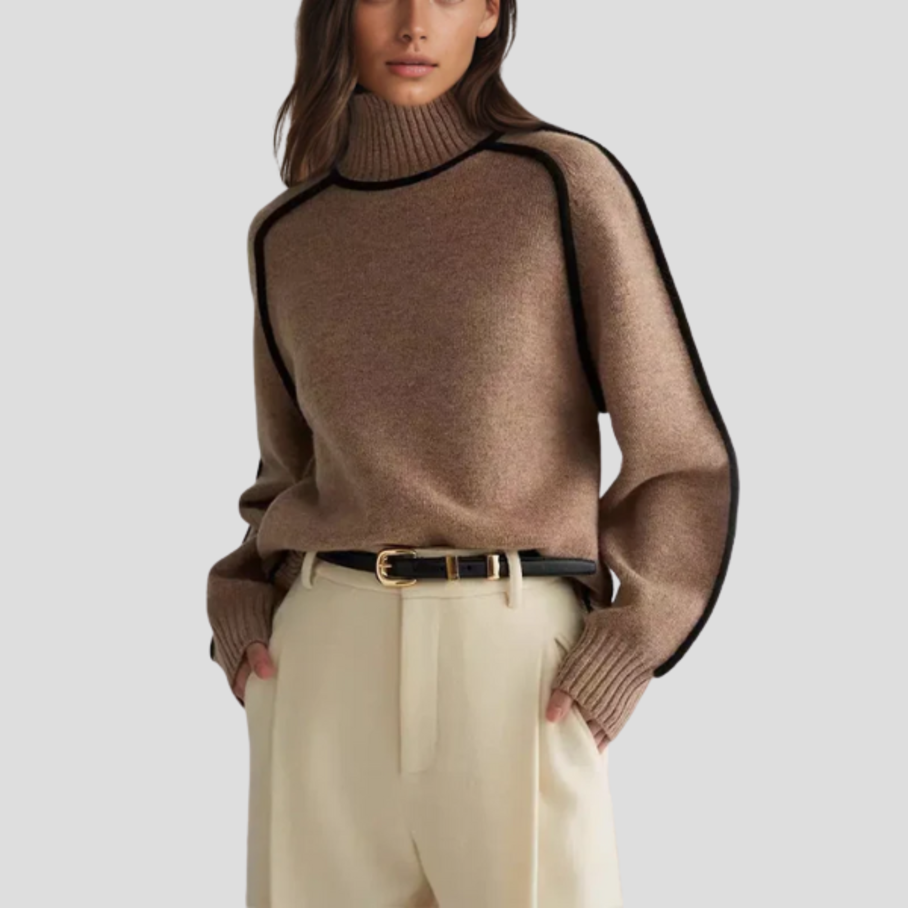 Women Sweater | High Neck Structure & Long Sleeve Form for Daily Use
