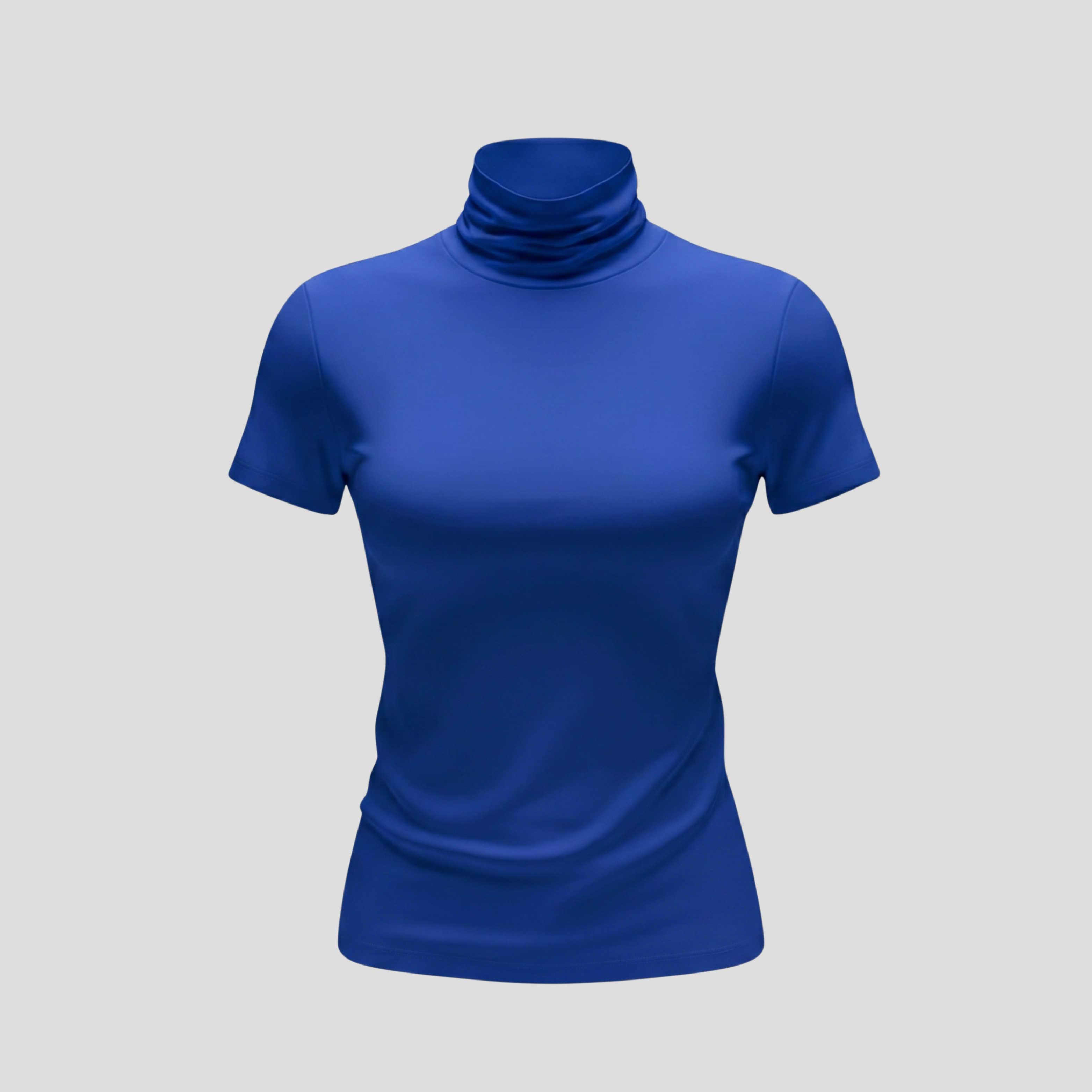 Women Mock Neck Tee | Short-Sleeve Form & Contoured Line Alignment for Daily Wear
