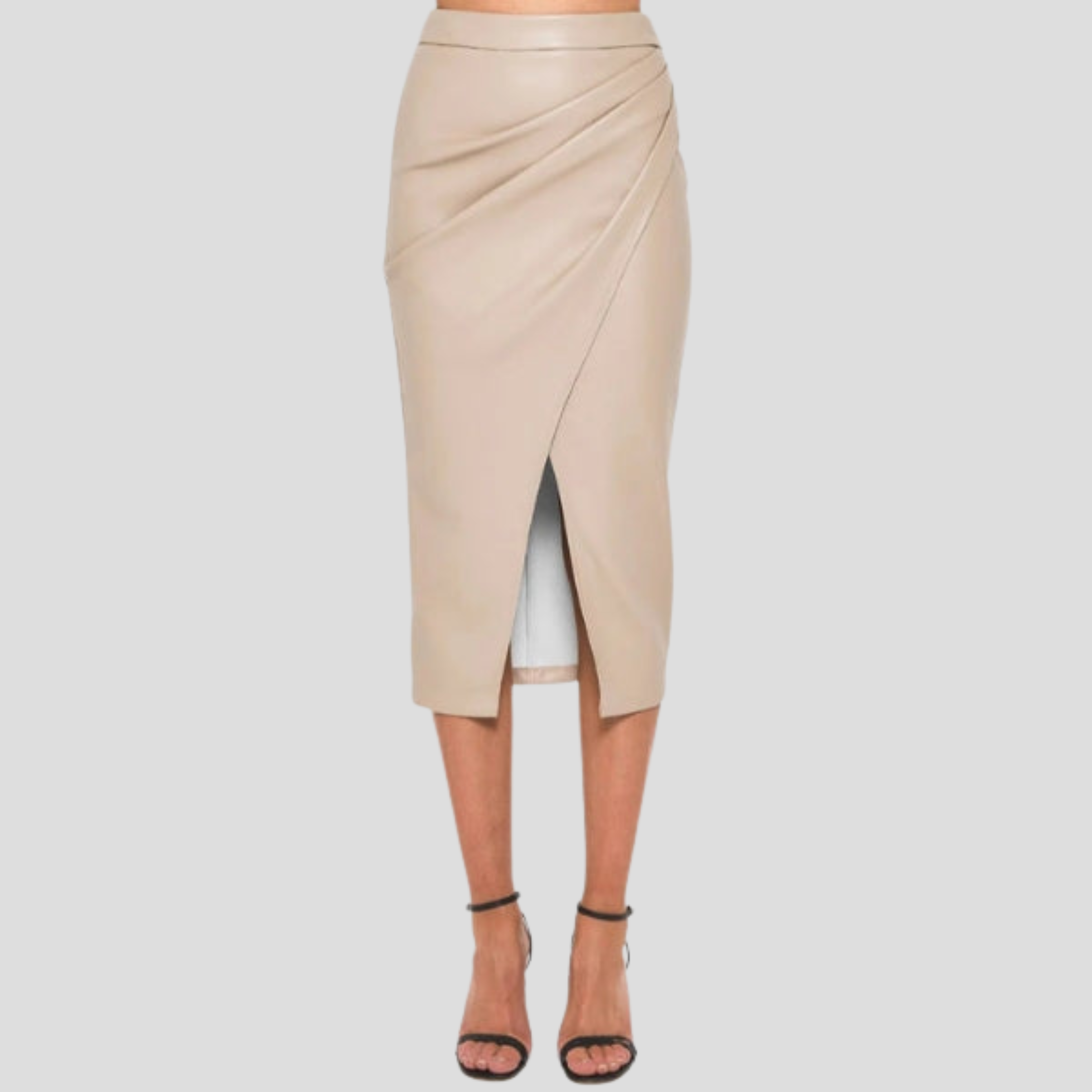 Women Midi Skirt | Wrap Silhouette & Defined High-Slit Outline for Formal and Urban Wear