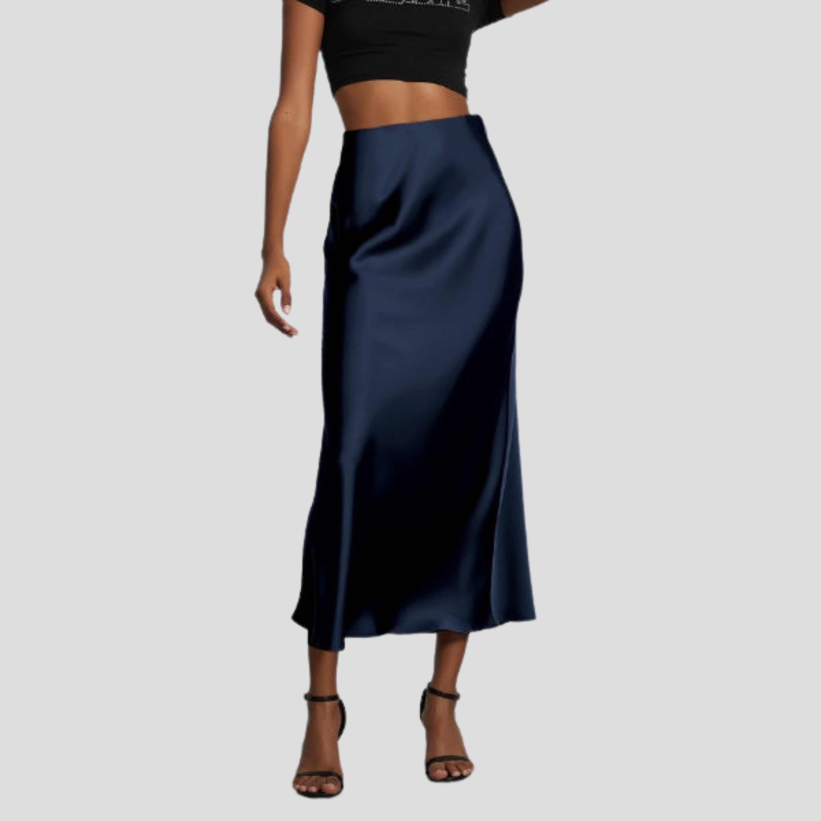 Women Midi Skirt | Slip Silhouette & High-Rise Waist Outline for Daily and Evening Wear