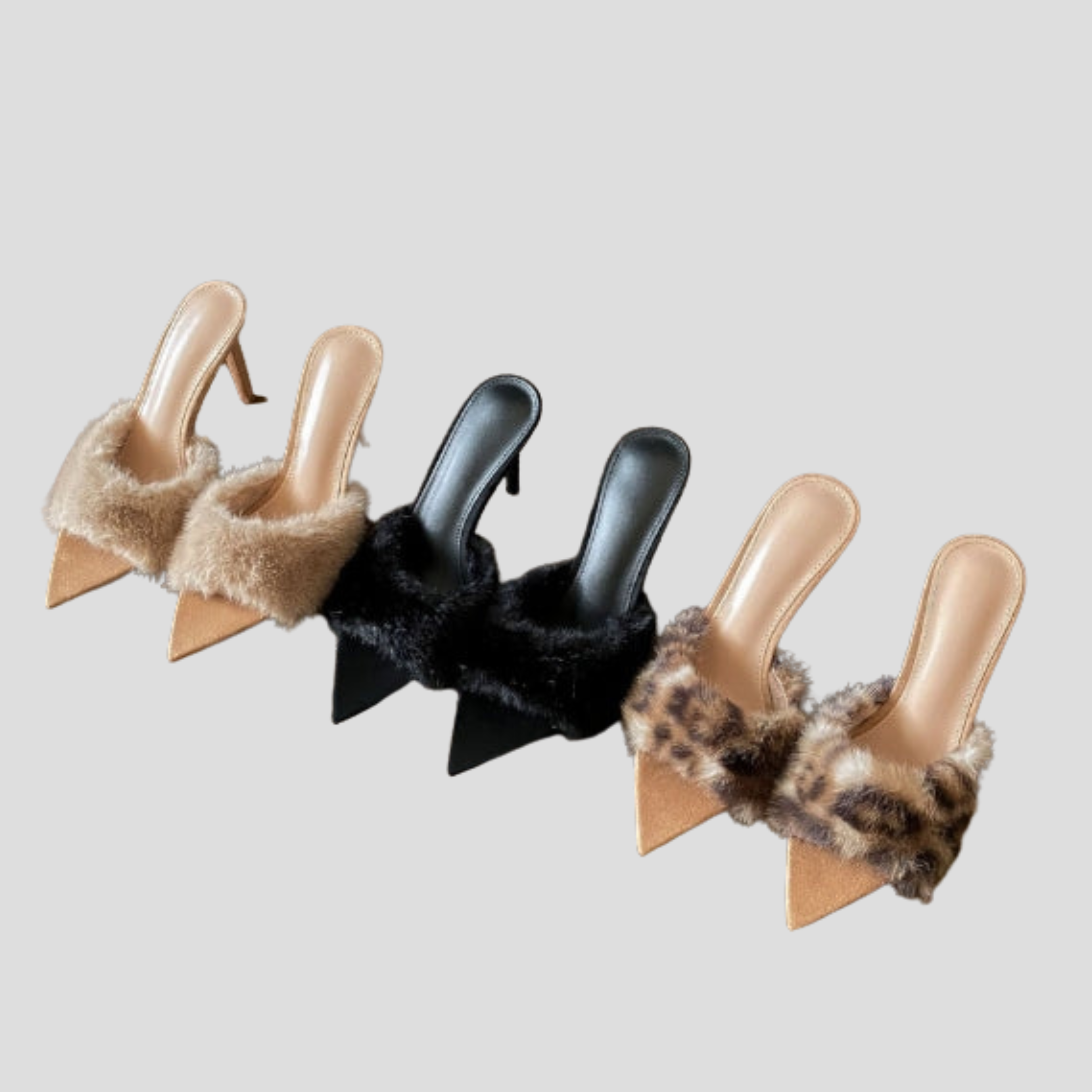 Women Mule Heels | Pointed Toe Shape & Textured Strap Detail for Evening Wear