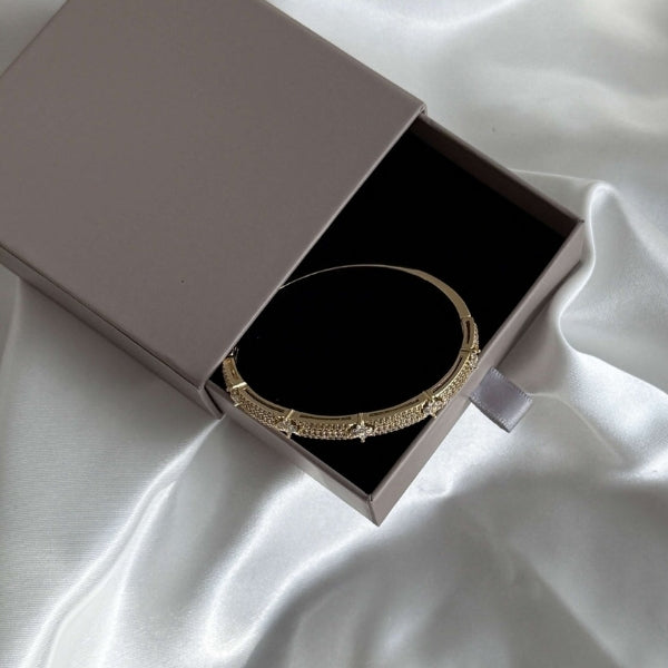 Women Cuff Bracelet | Hinged Form & Pavé Panel Structure for Daily and Evening Styling