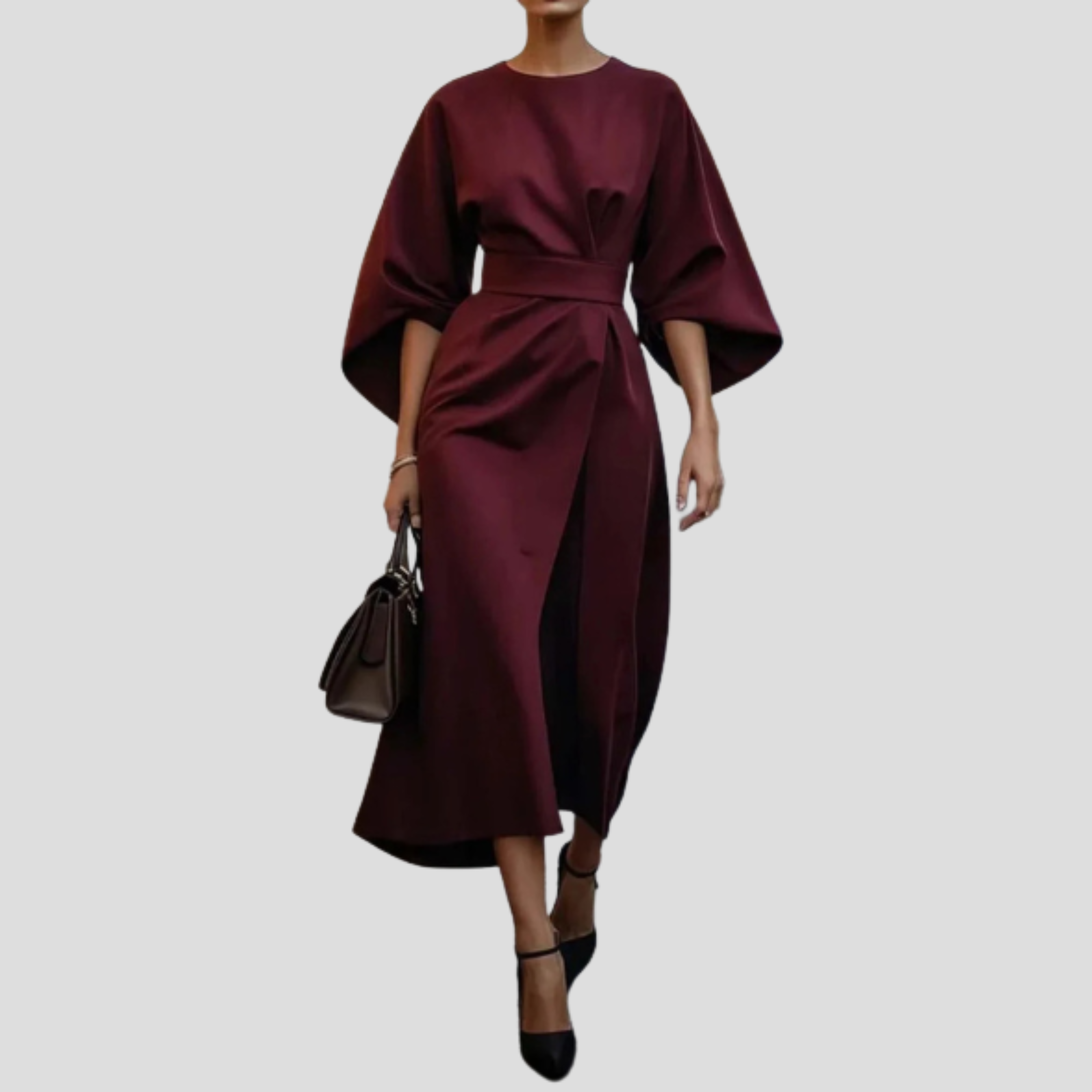 Women Maxi Dress | Belted Waist Structure & Flowing Floor-Length Silhouette for Daily Wear