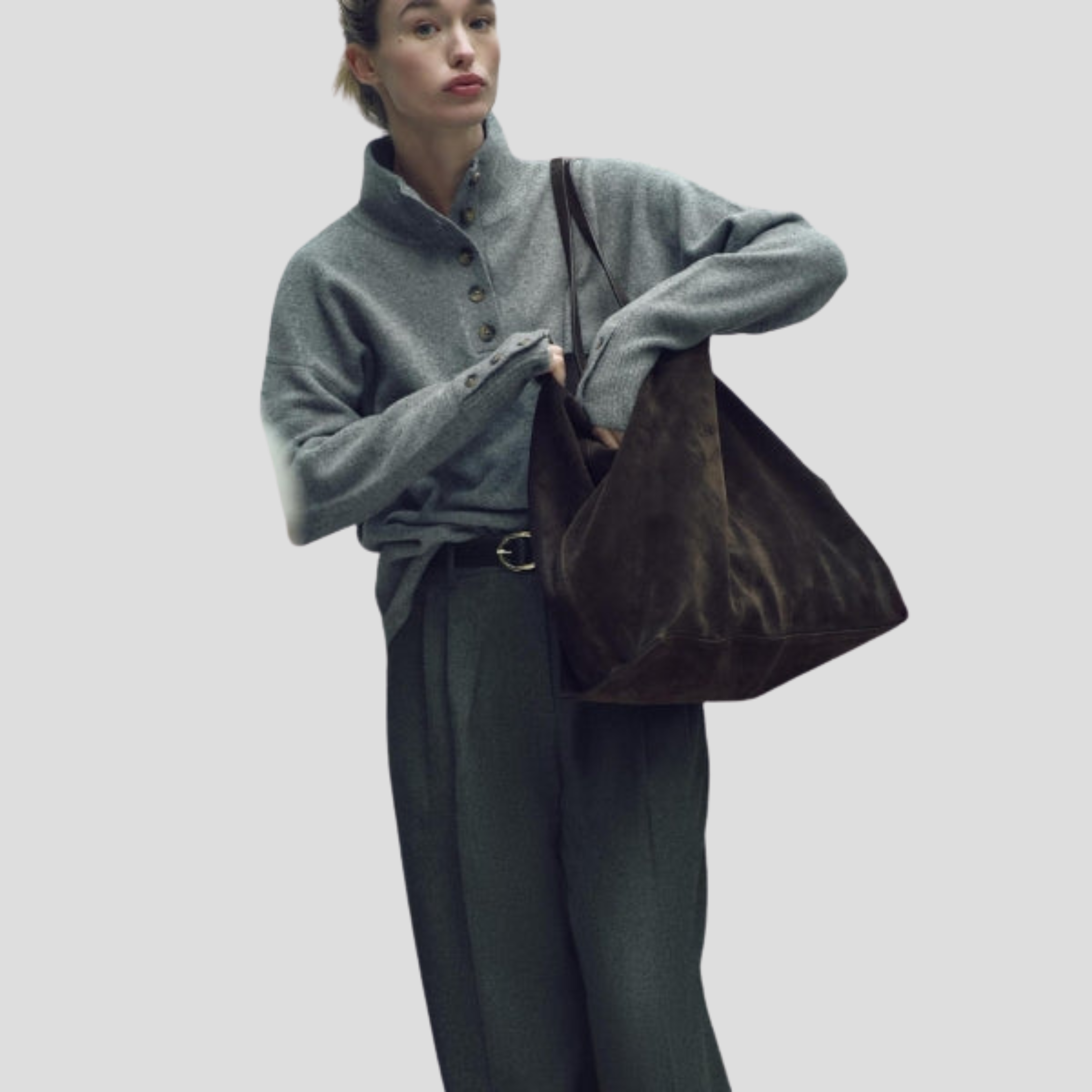 Women Sweater | Button Front Detail & Stand Collar Silhouette for Daily Wear