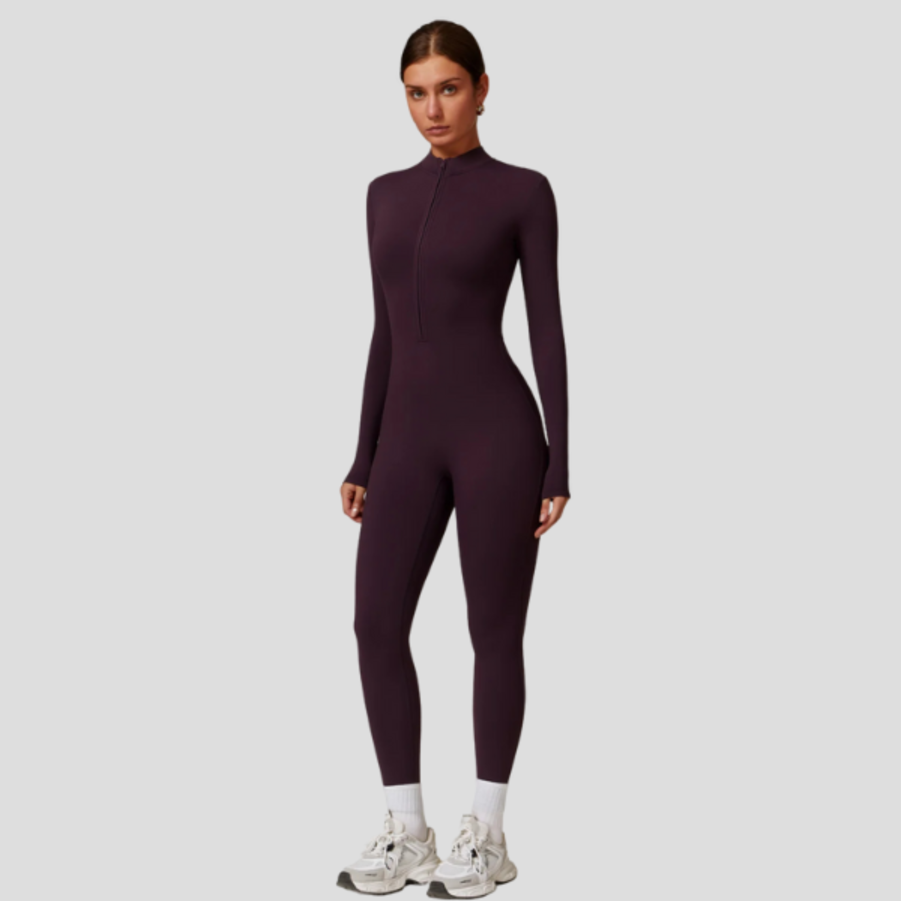 Women Jumpsuit | High Neck Zip Design & Streamlined Silhouette for Daily Wear