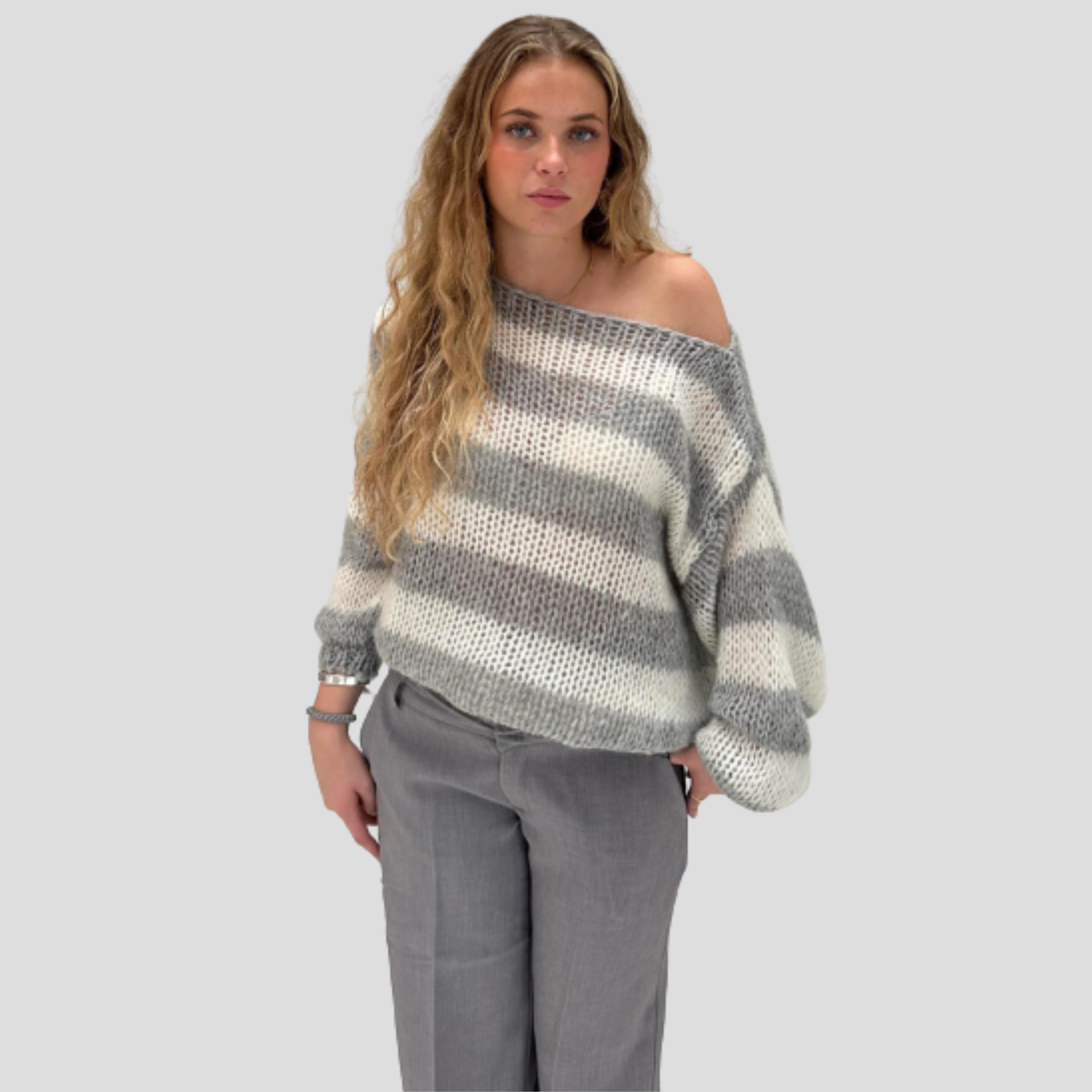 Women Sweater | Striped Surface Design & Straight Silhouette for Daily Wear