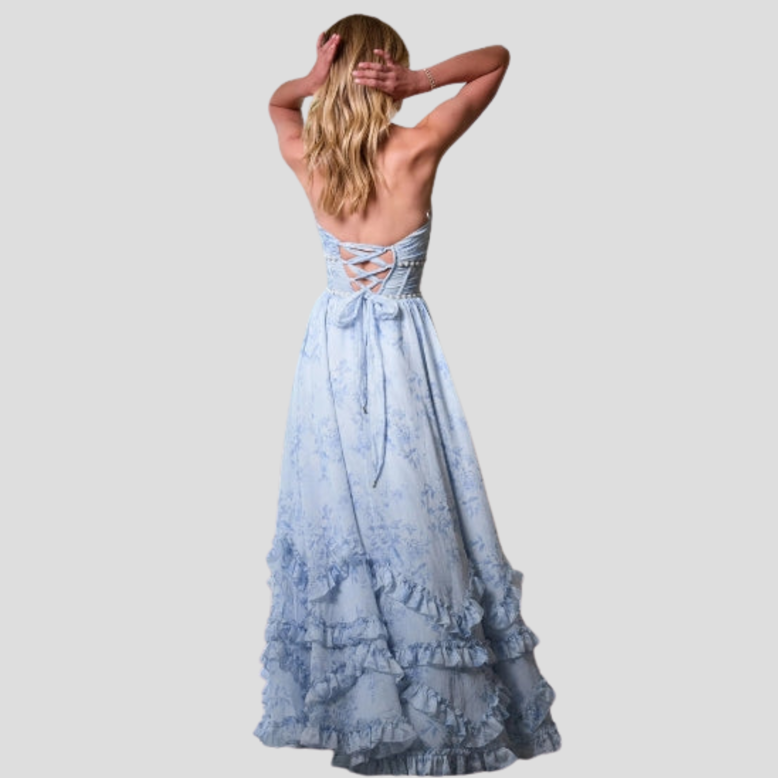 Women Maxi Dress | Corset Bodice Design & Ruffled Hem Silhouette for Evening Wear