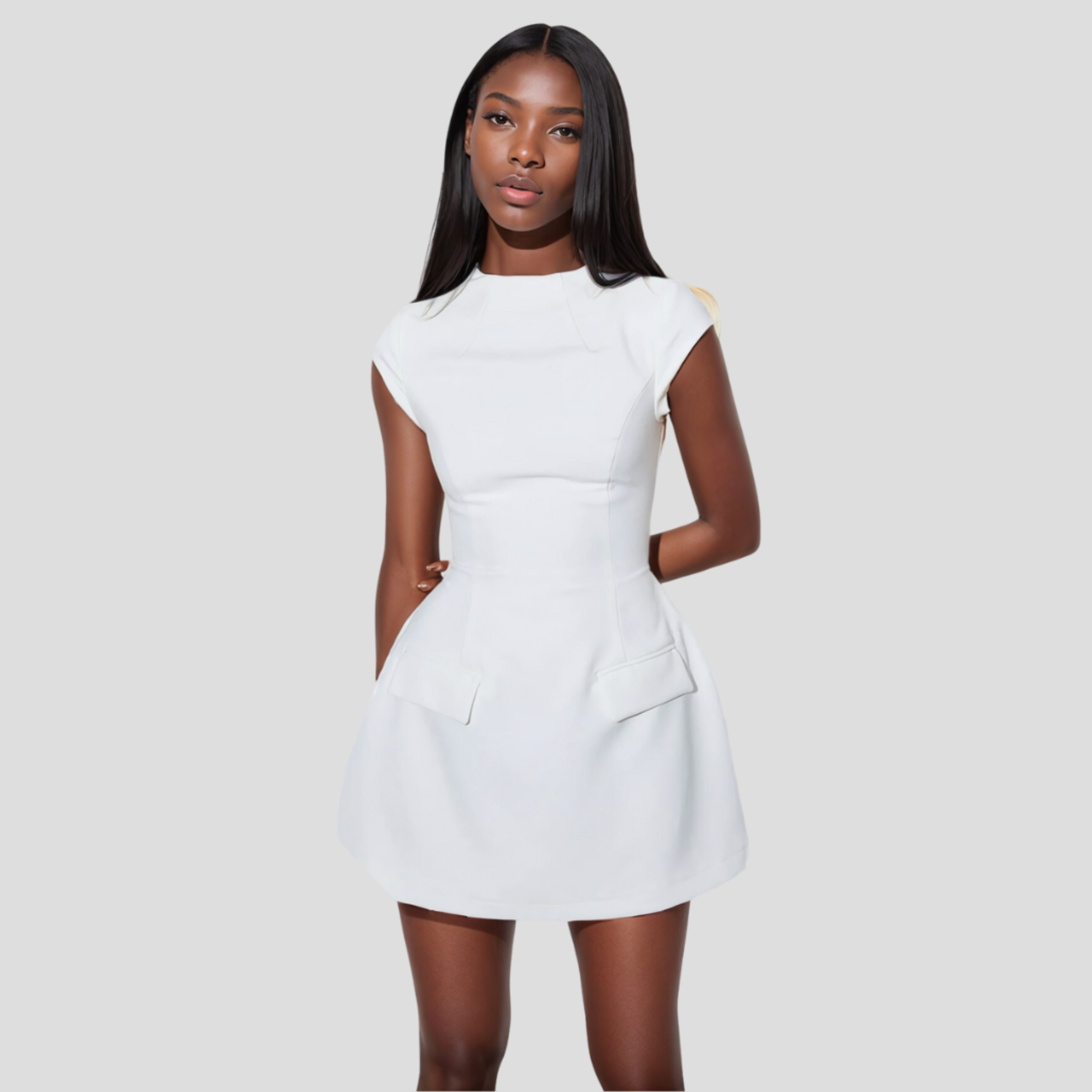 Women Mini Dress | High Neck Detail & Cinched Waist Silhouette for Evening Wear