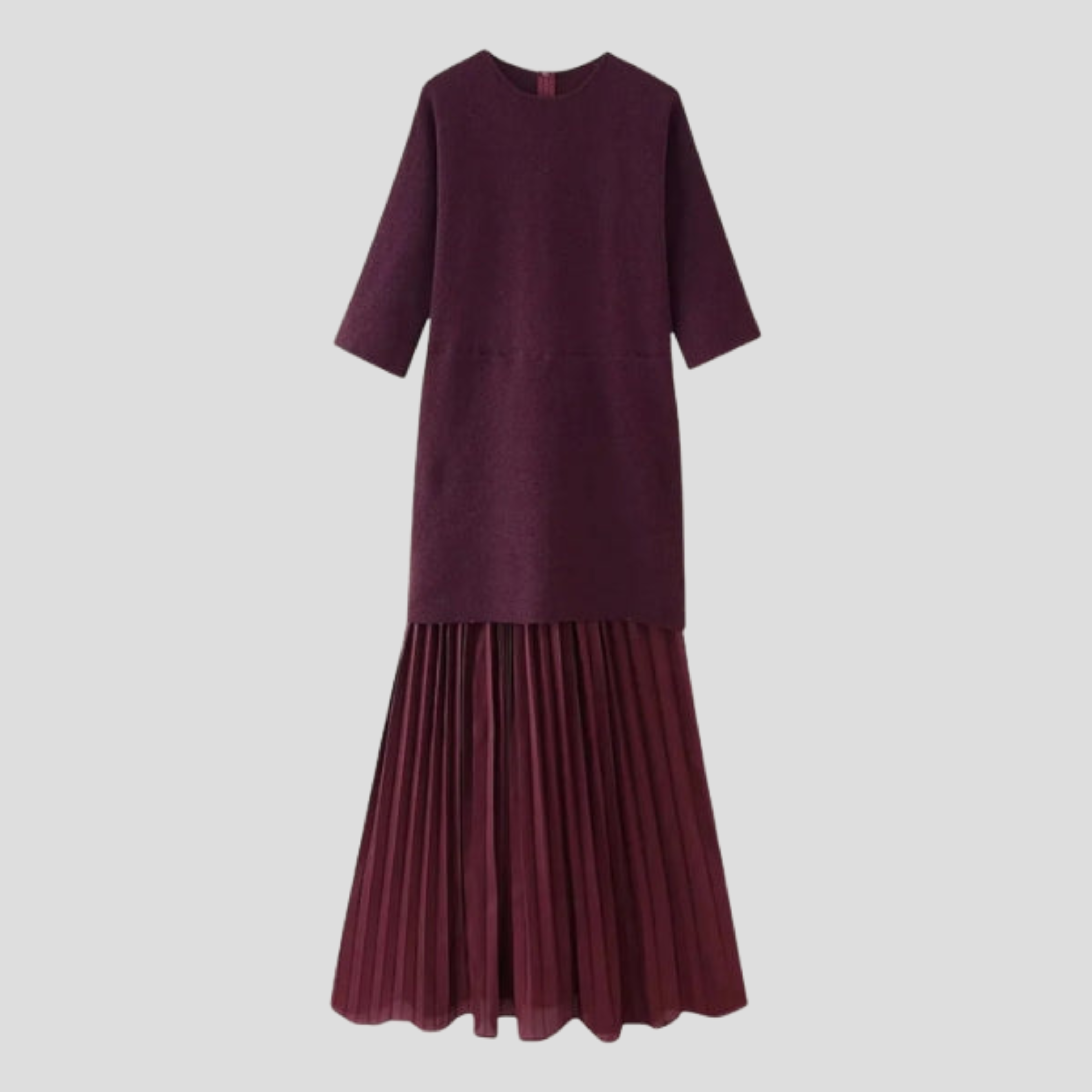 Women Pleated Dress | Defined Waist Structure & Vertical Pleat Silhouette for Daily Wear