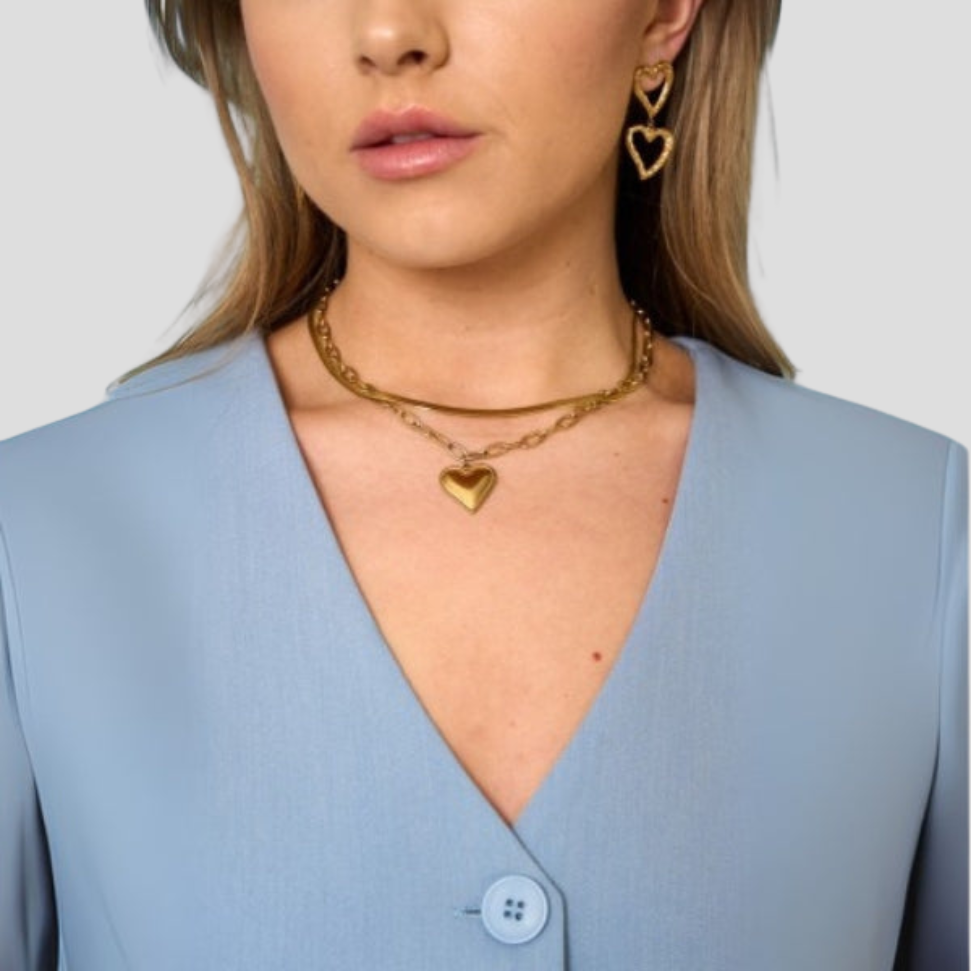 Women Necklace | Heart Pendant Detail & Bold Link Chain Silhouette for Daily Wear