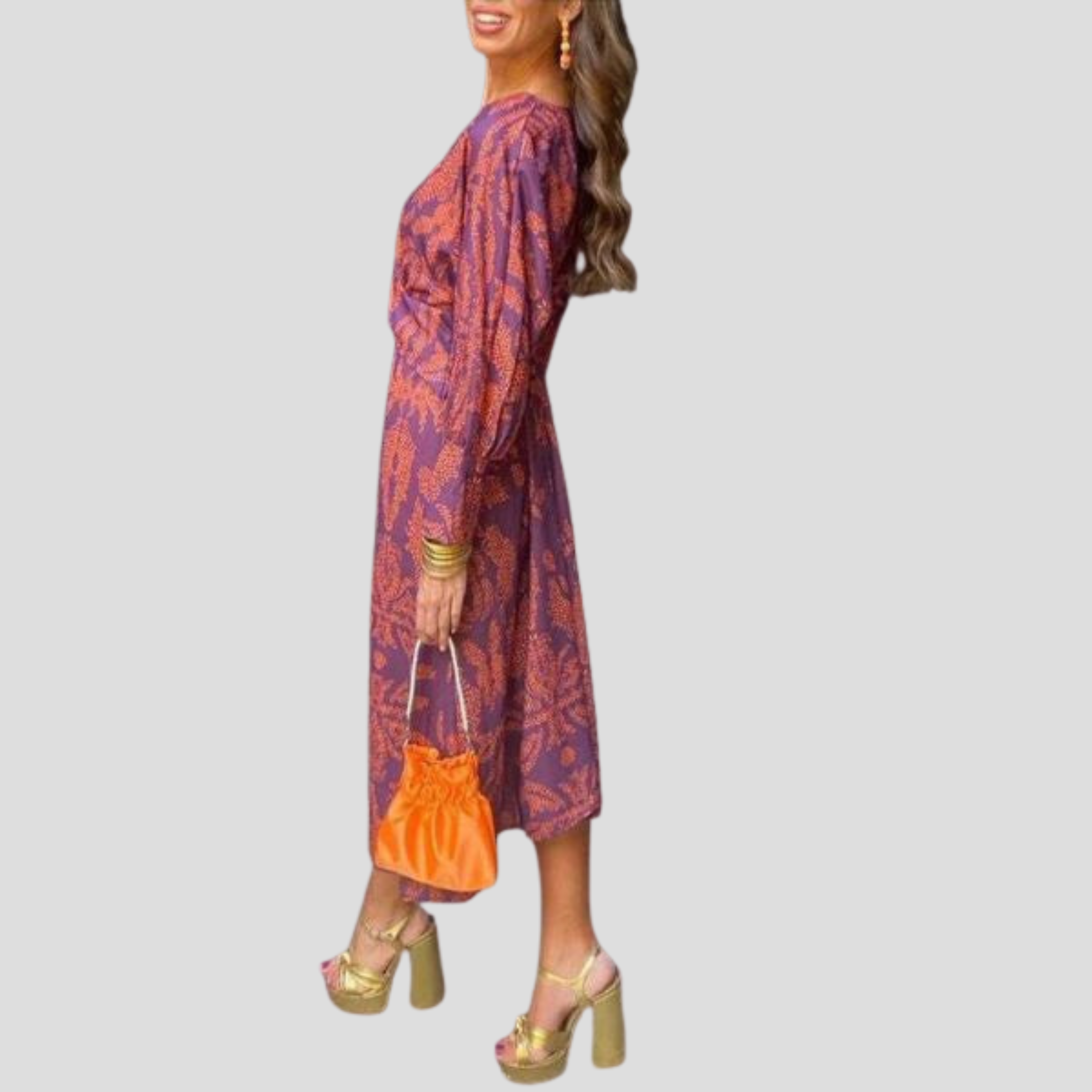 Women Midi Dress | Flowing Silhouette & Defined Waist Alignment for Daily Wear