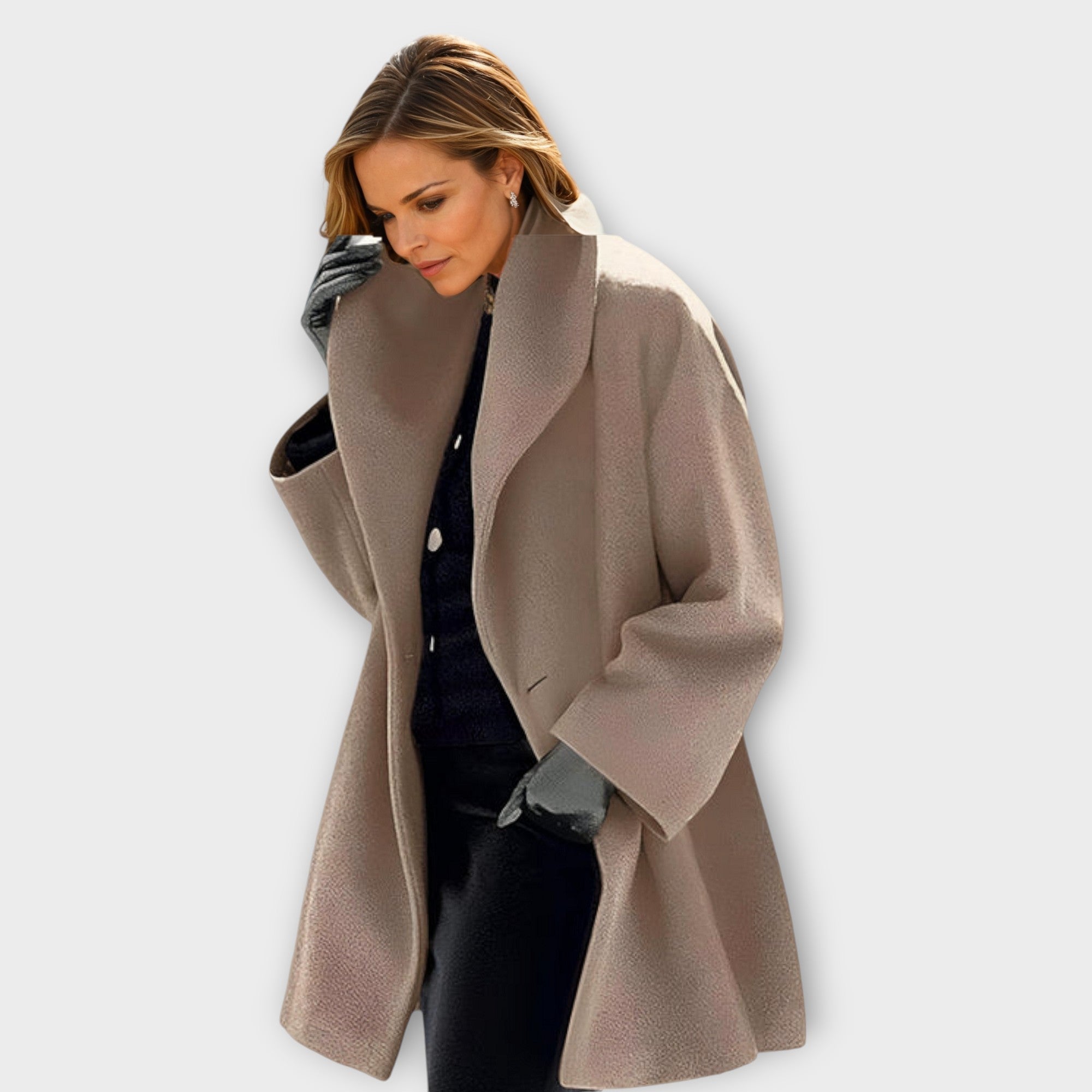 Ladies' Elegant Long Winter Coat | Windproof & Warm | Stylish Outdoor Wear for Cold Days