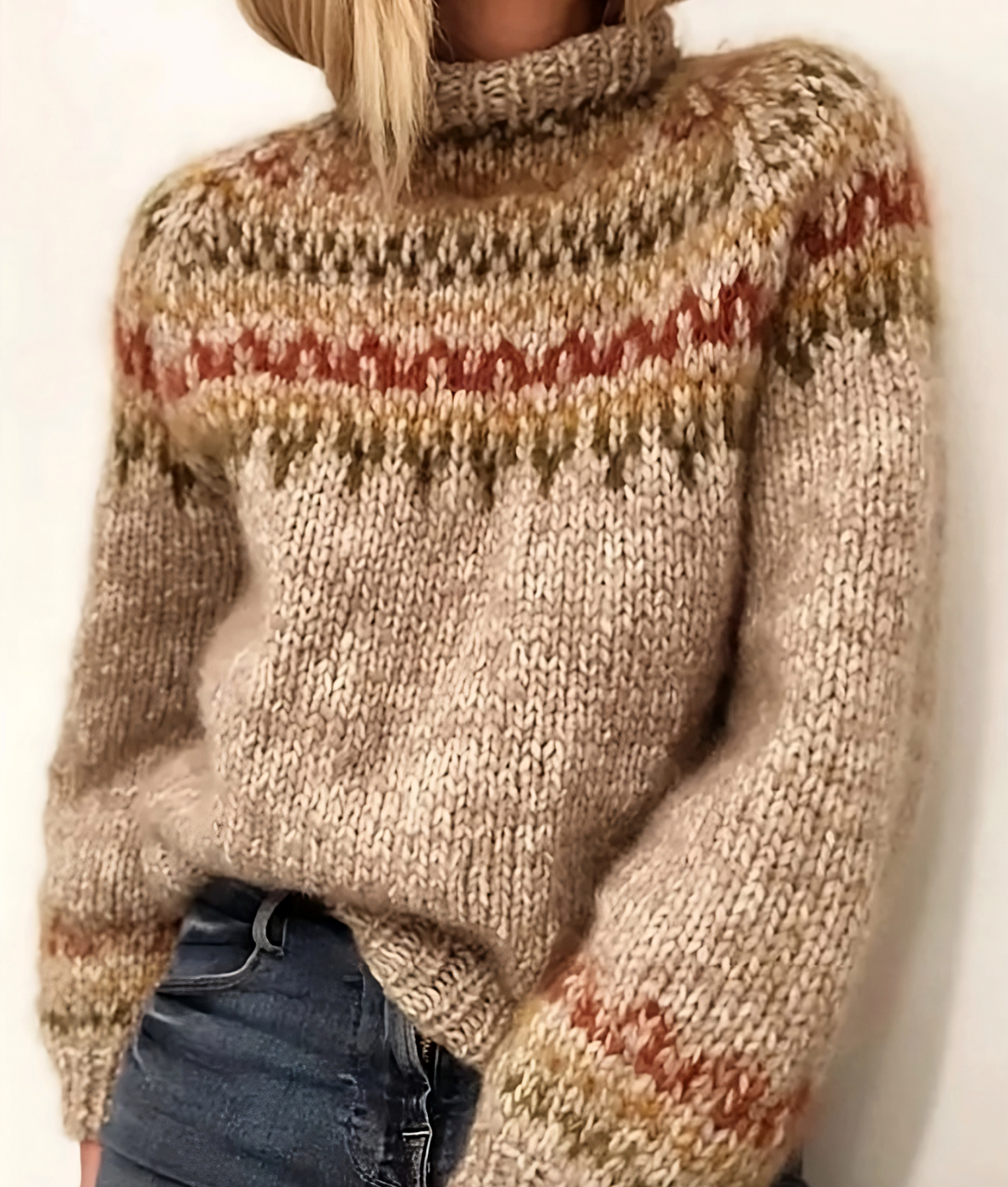 Women's Roll Neck Jumper Cozy | Warm Knitted Jumper for Winter & Everyday