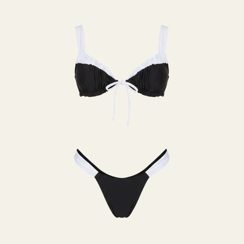 The St. Tropez Ruffled Tie-Front Bikini
