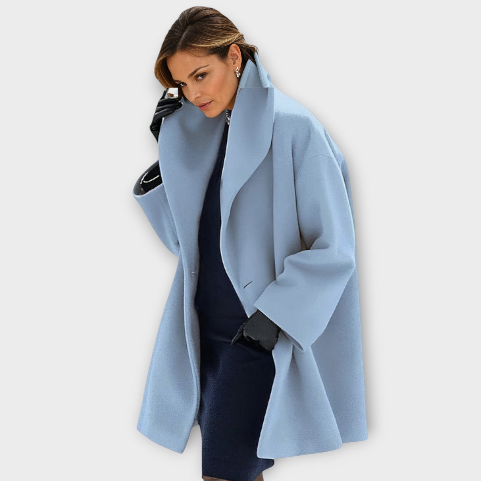 Ladies' Elegant Long Winter Coat | Windproof & Warm | Stylish Outdoor Wear for Cold Days