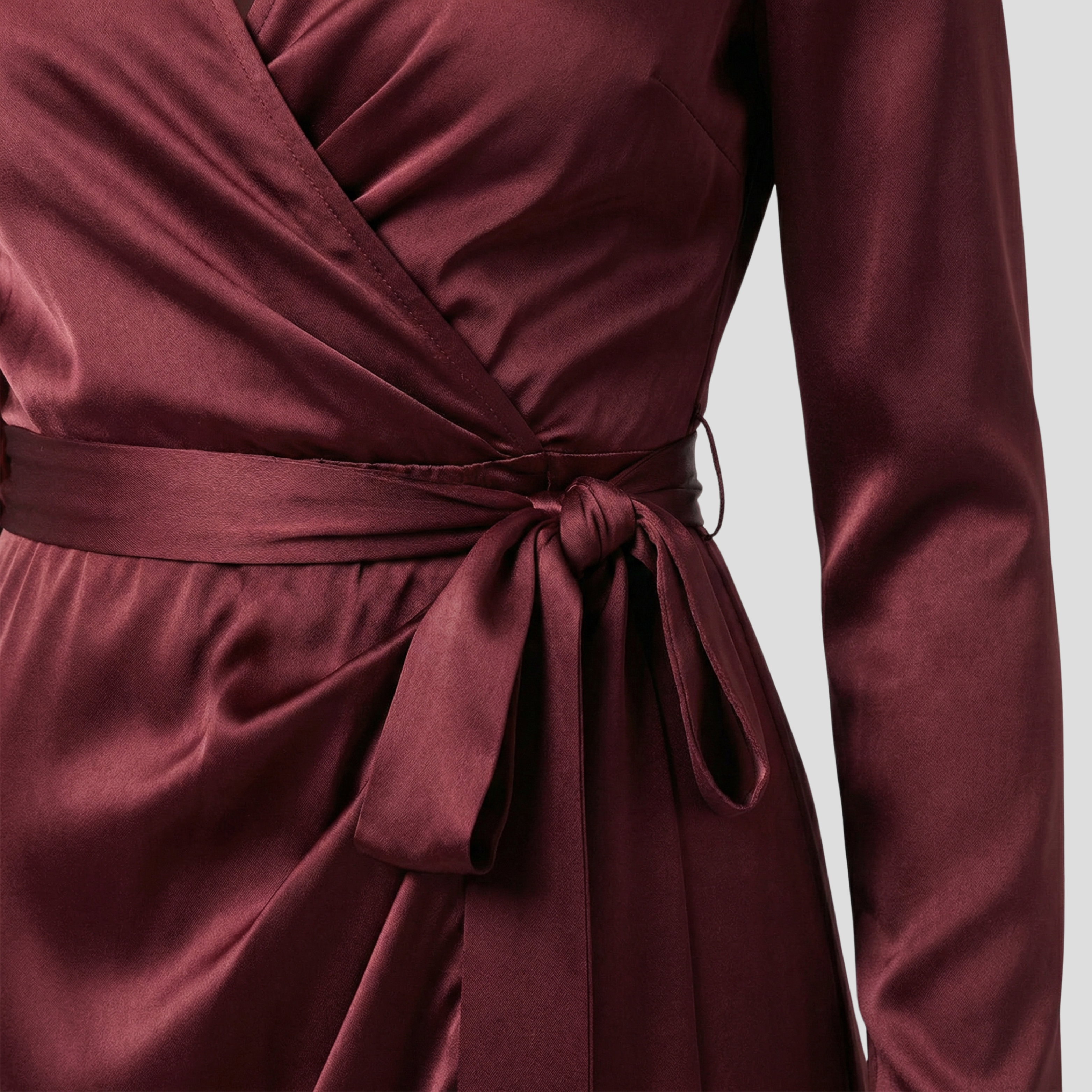 Women Wrap Dress | Draped Front Detail & Defined Waist Silhouette for Evening Wear