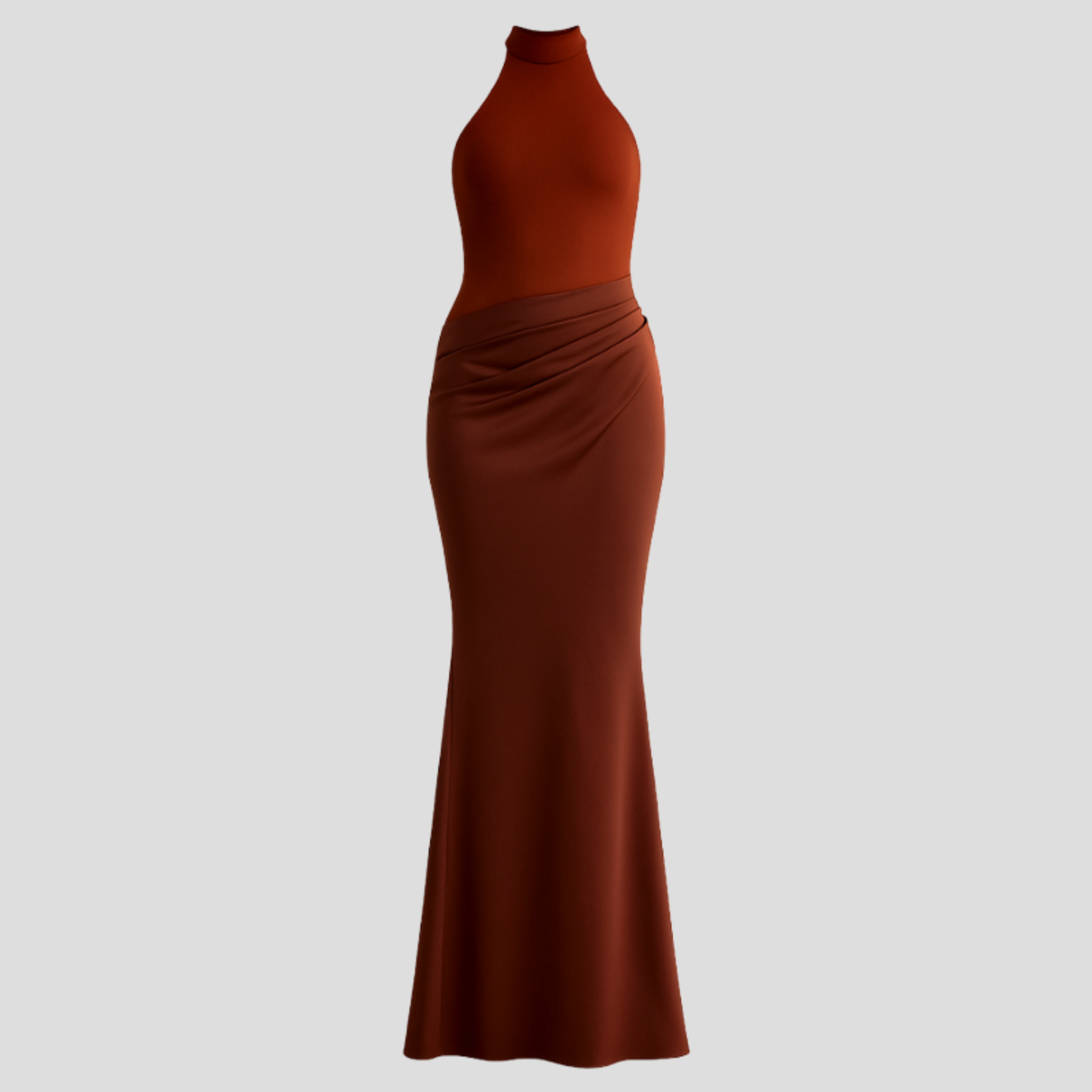 Women Maxi Dress | High Neckline Form & Draped Skirt Alignment for Occasion Wear