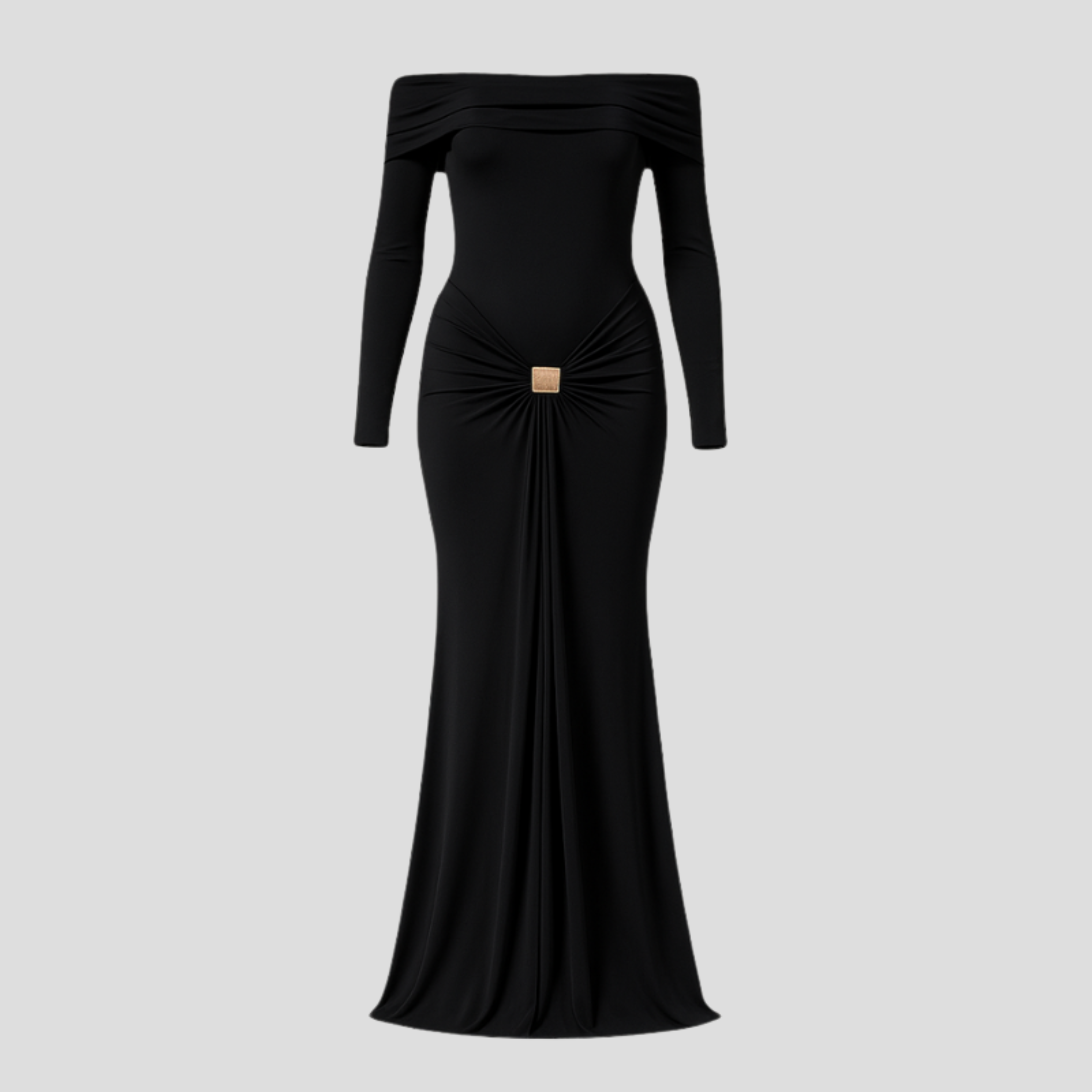 Women Maxi Dress | Off-Shoulder Neckline Form & Front Detail Alignment for Occasion Wear
