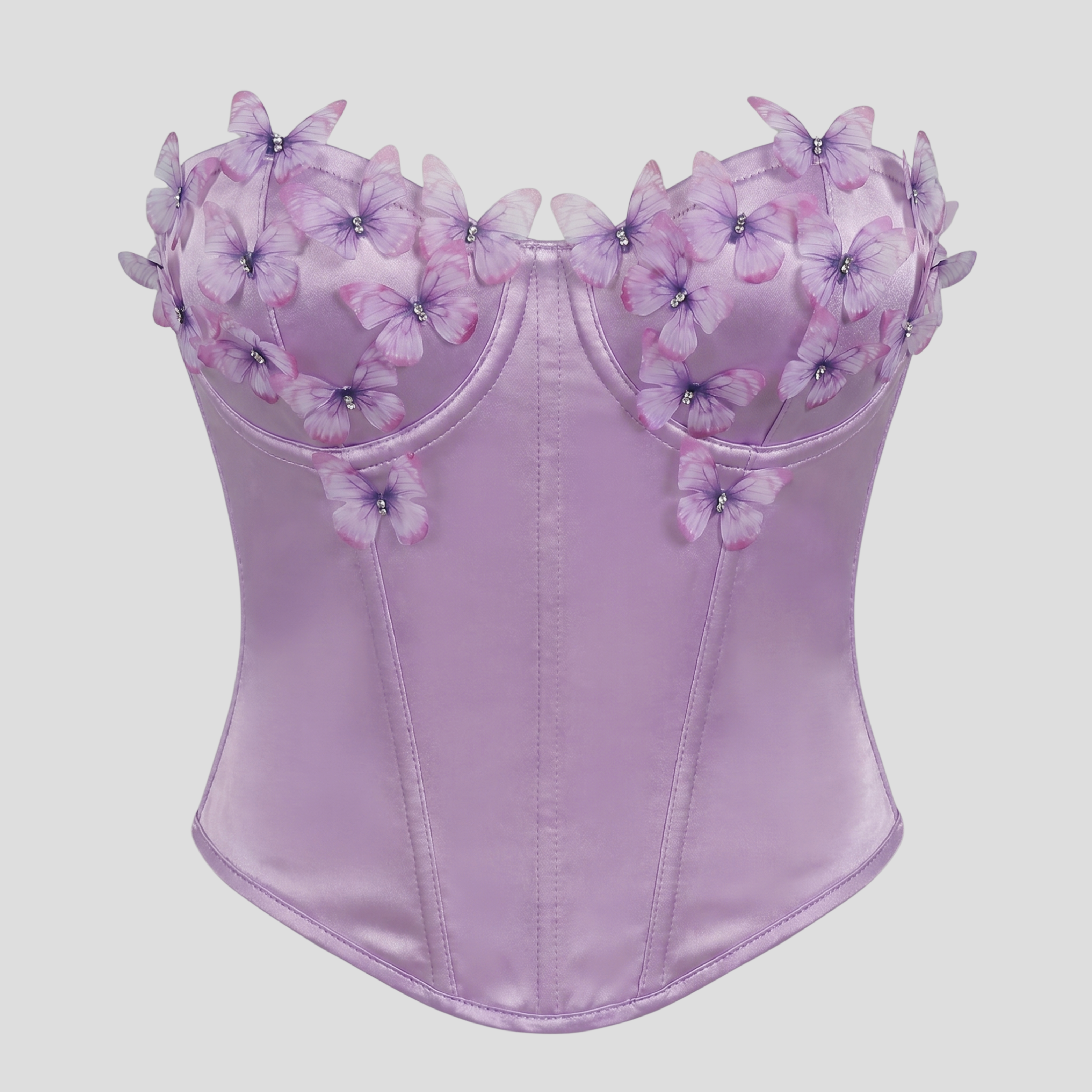 Women Corset Top | Sweetheart Neckline Form & Floral Appliqué Placement for Occasion Wear