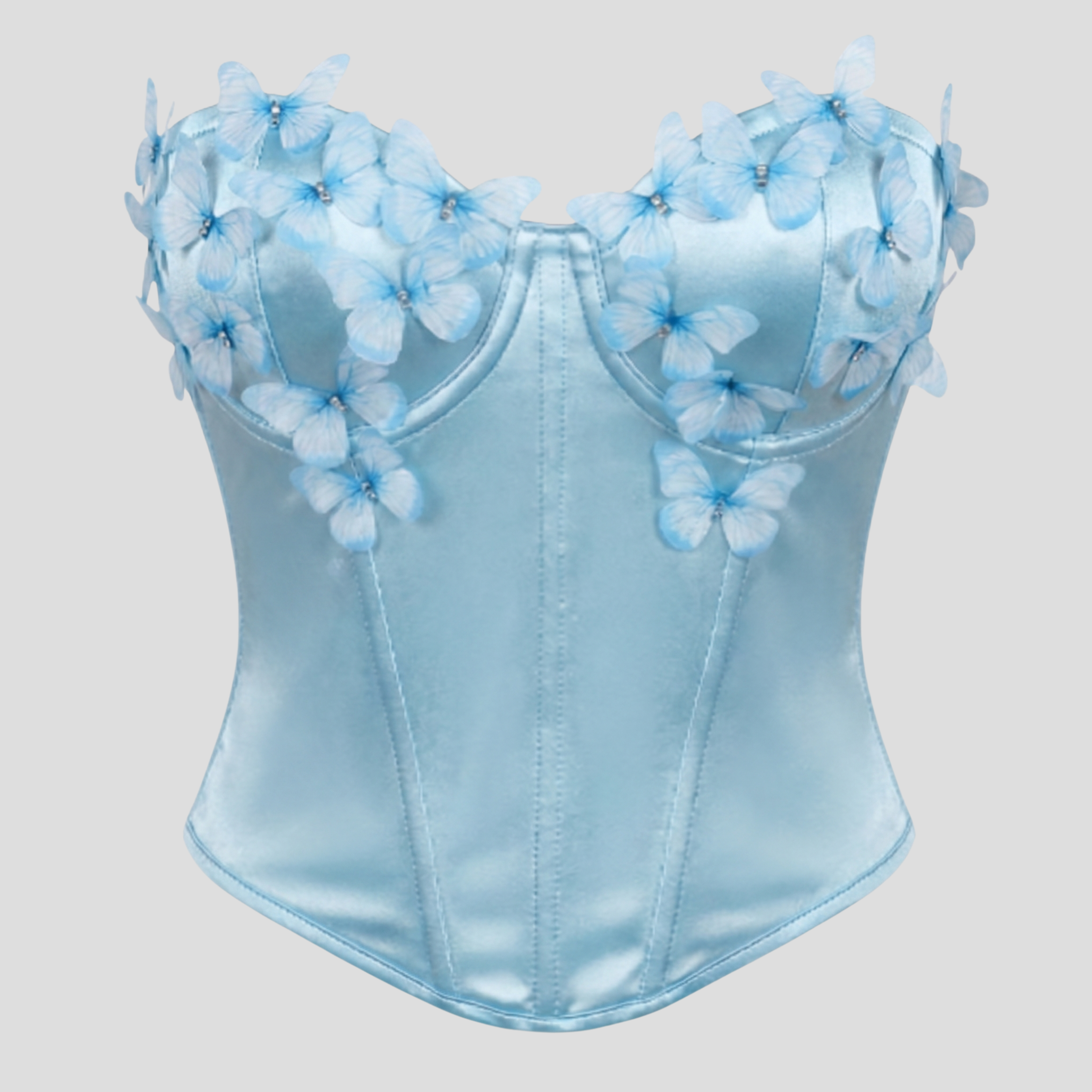 Women Corset Top | Sweetheart Neckline Form & Floral Appliqué Placement for Occasion Wear