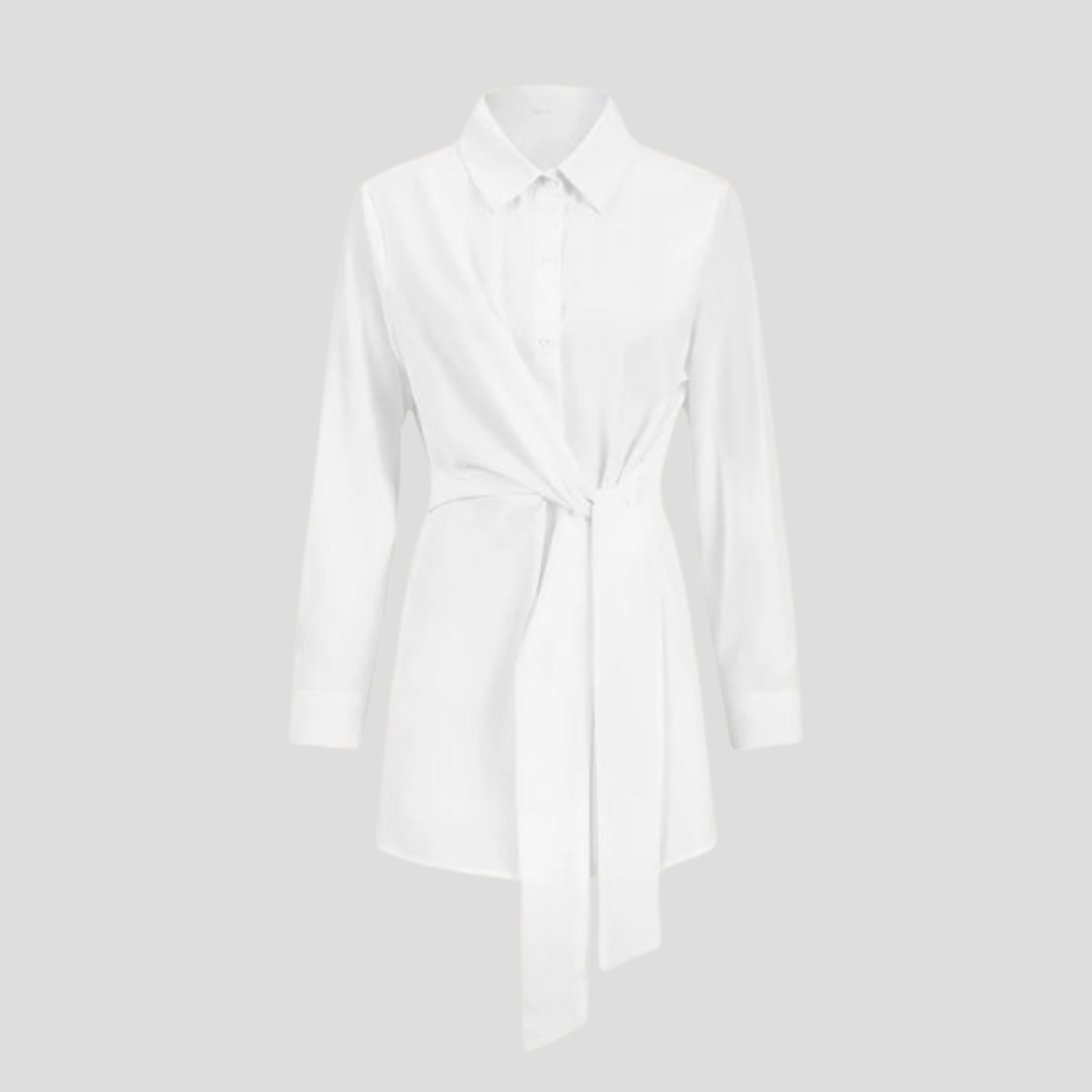 Women Longline Shirt Top | Collar Neckline Form & Waist-Tie Alignment for Daily Wear