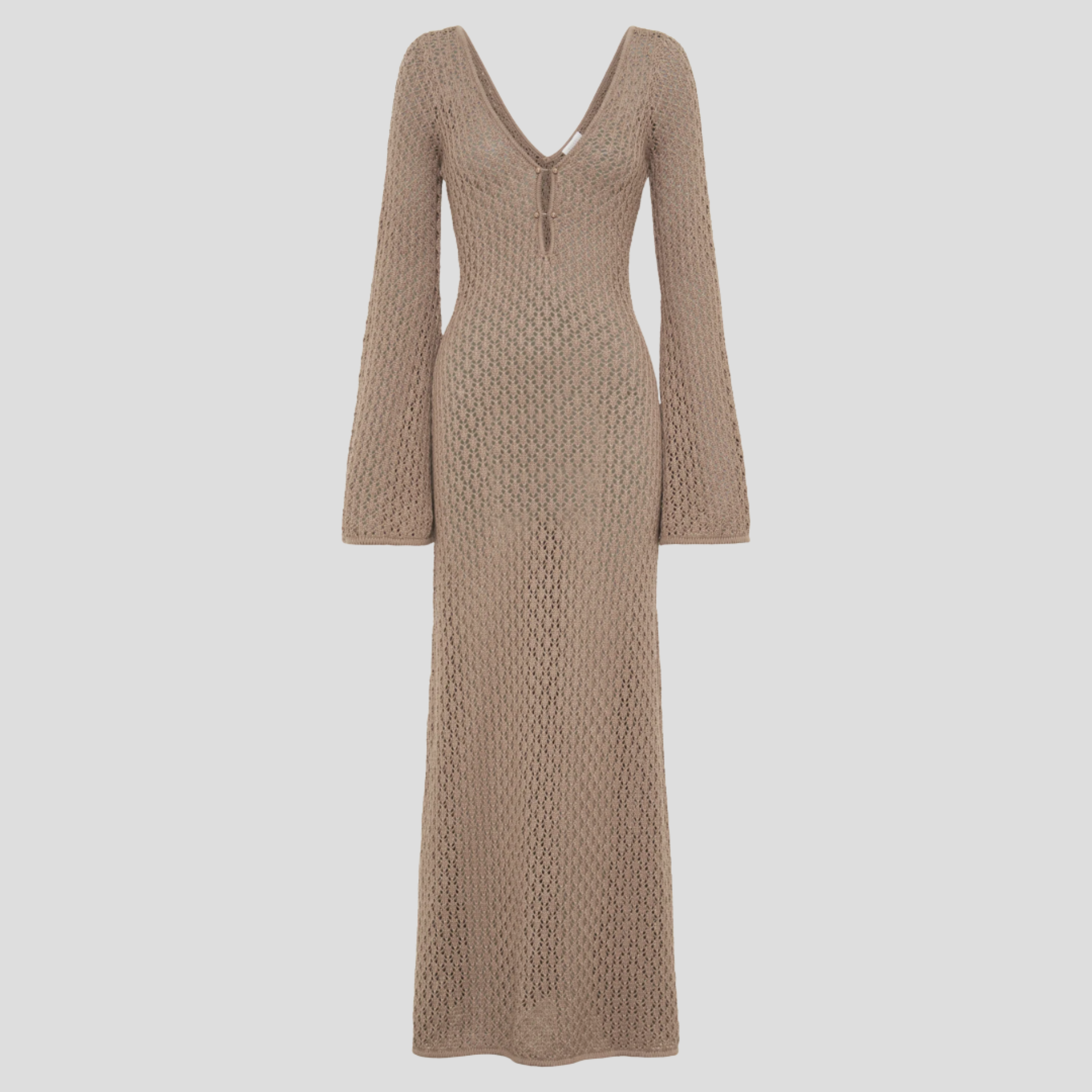 Women Maxi Dress | Deep V Neckline Form & Button Detail Alignment for Occasion Wear
