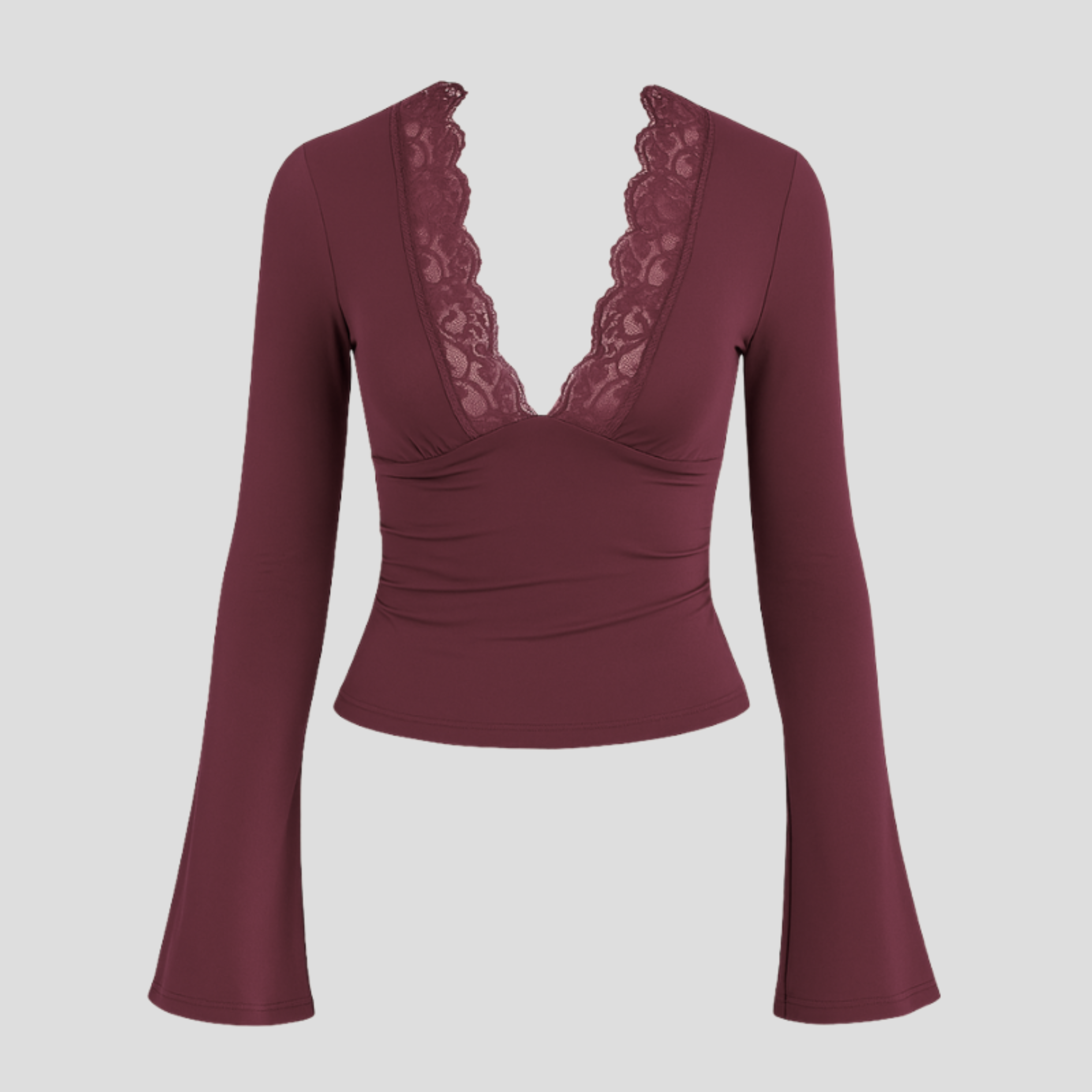 Women Crop Top | Deep Neckline Form & Lace Trim Alignment for Occasion Wear