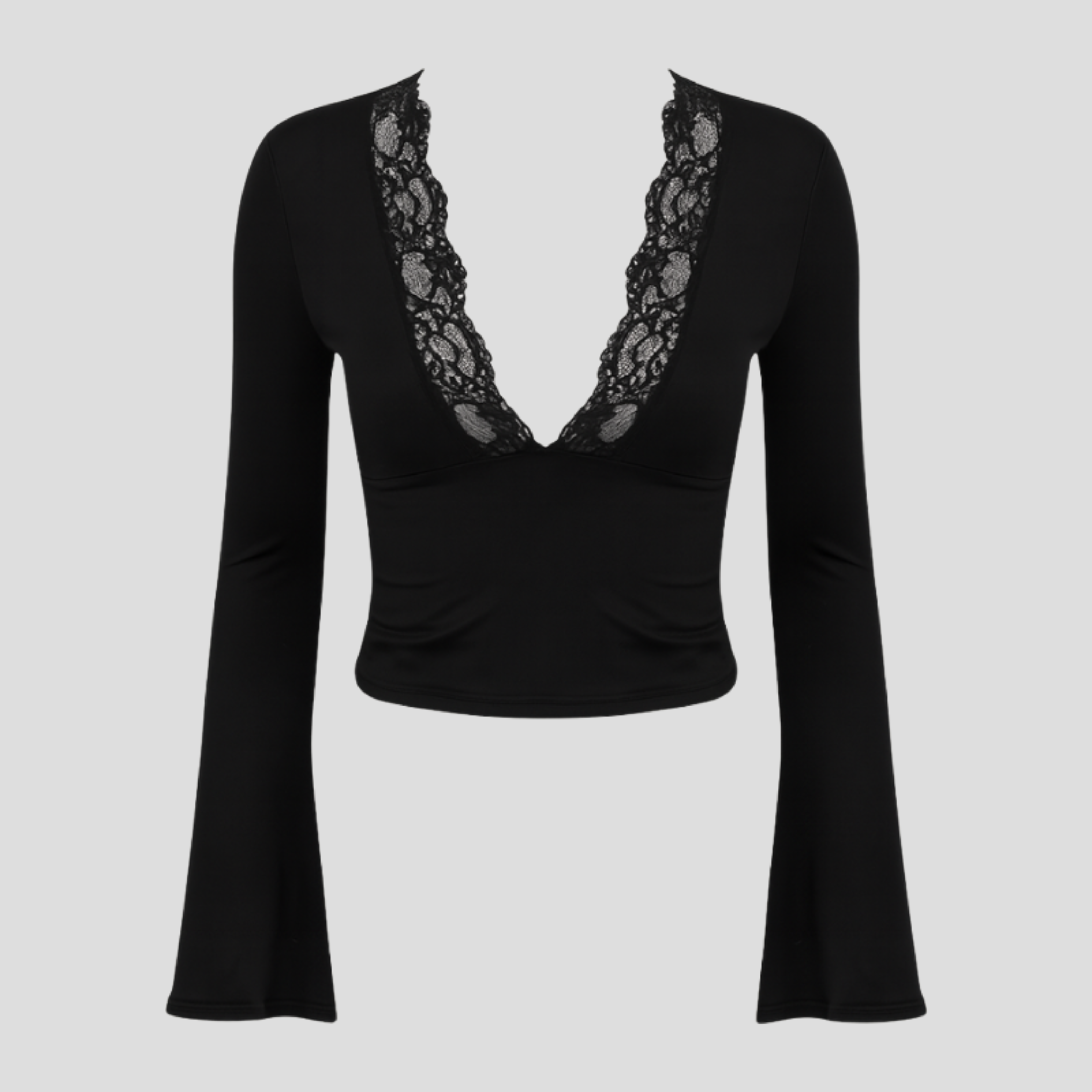 Women Crop Top | Deep Neckline Form & Lace Trim Alignment for Occasion Wear