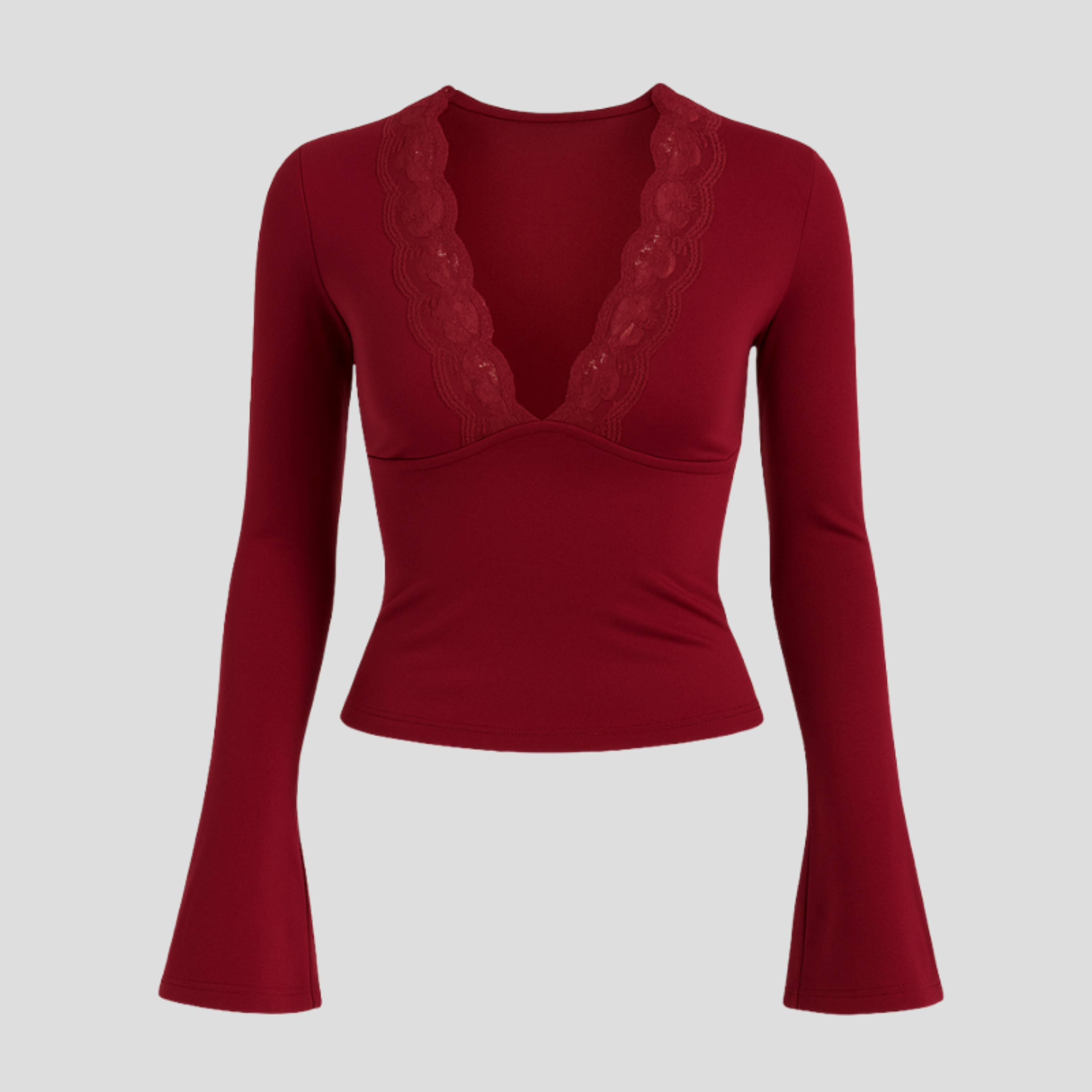 Women Crop Top | Deep Neckline Form & Lace Trim Alignment for Occasion Wear