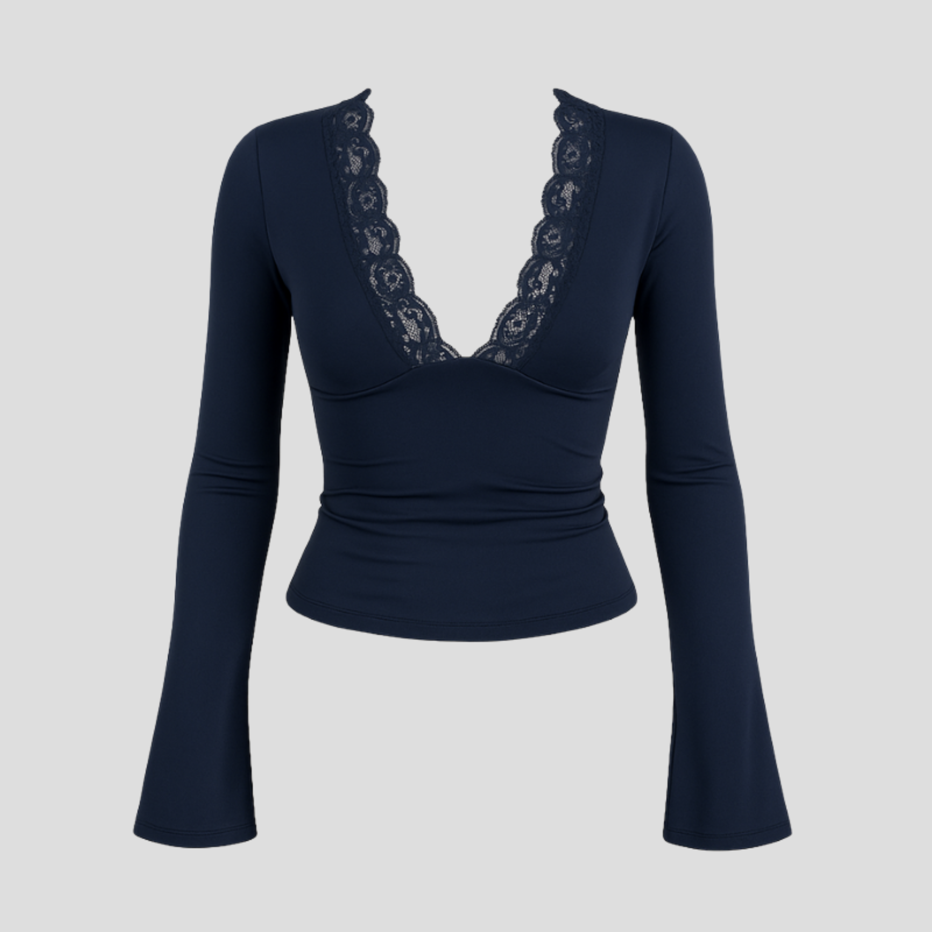 Women Crop Top | Deep Neckline Form & Lace Trim Alignment for Occasion Wear